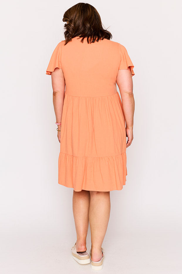 Mikey Coral Dress – Coral knee length dress