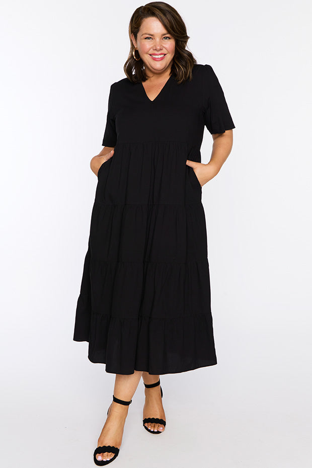 Mollie Black Dress – Black midi dress