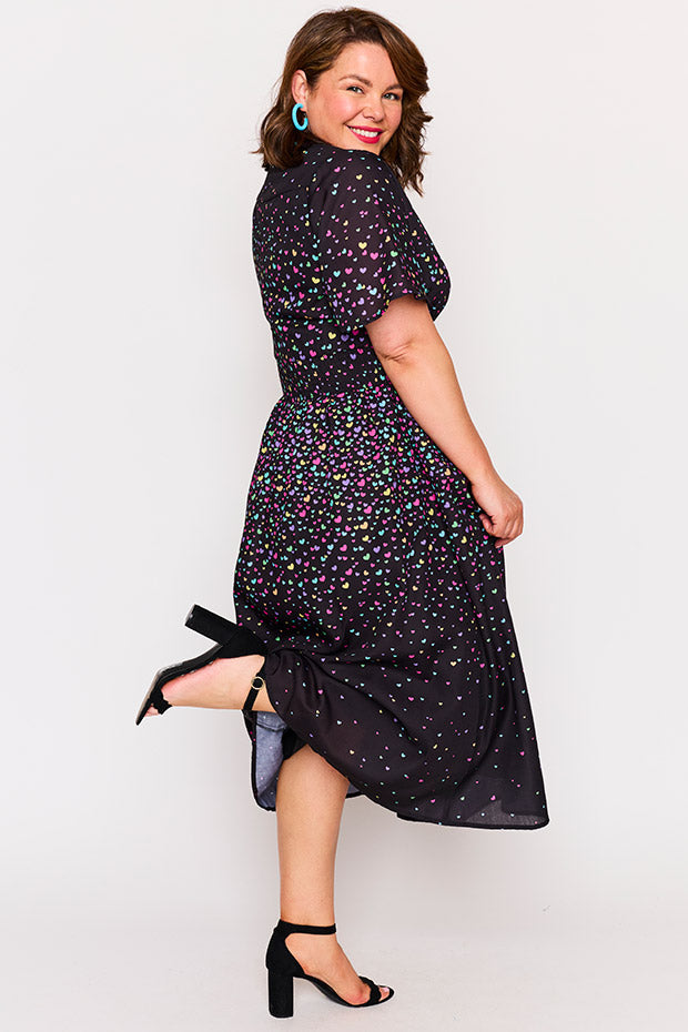Stephanie Falling Hearts Dress – Falling Hearts midi dress
