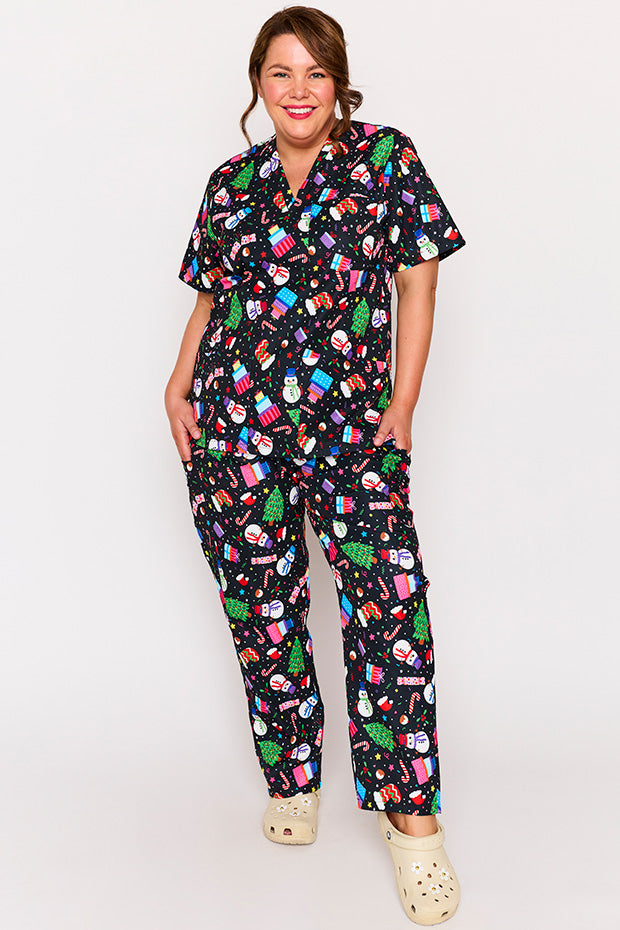 Meredith Jolly Christmas Scrub Top – Jolly Christmas top