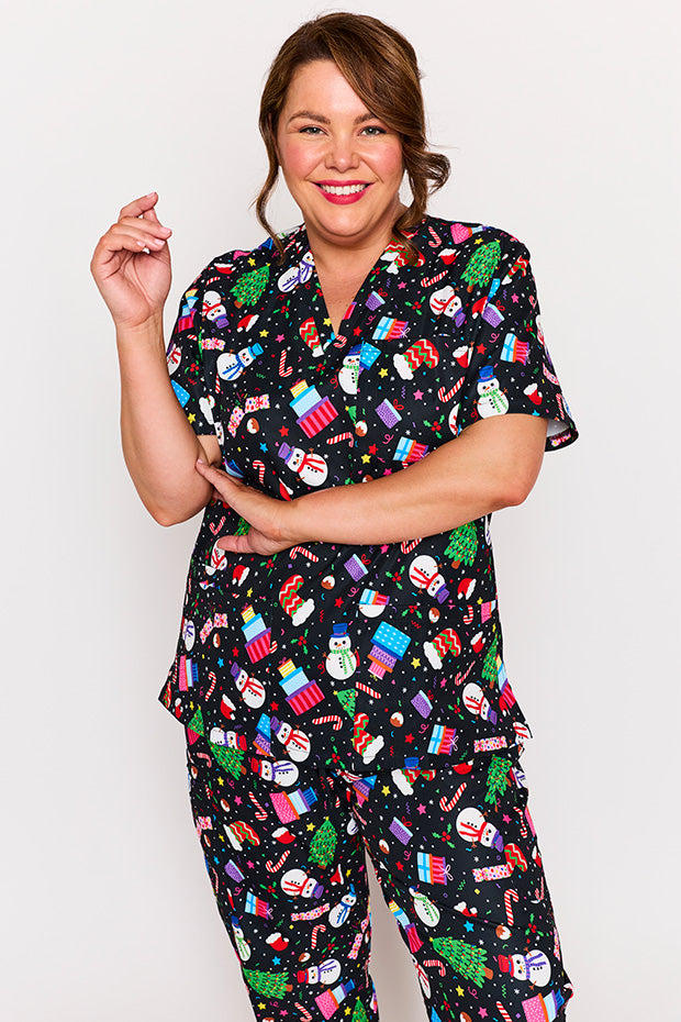Meredith Jolly Christmas Scrub Top – Jolly Christmas top