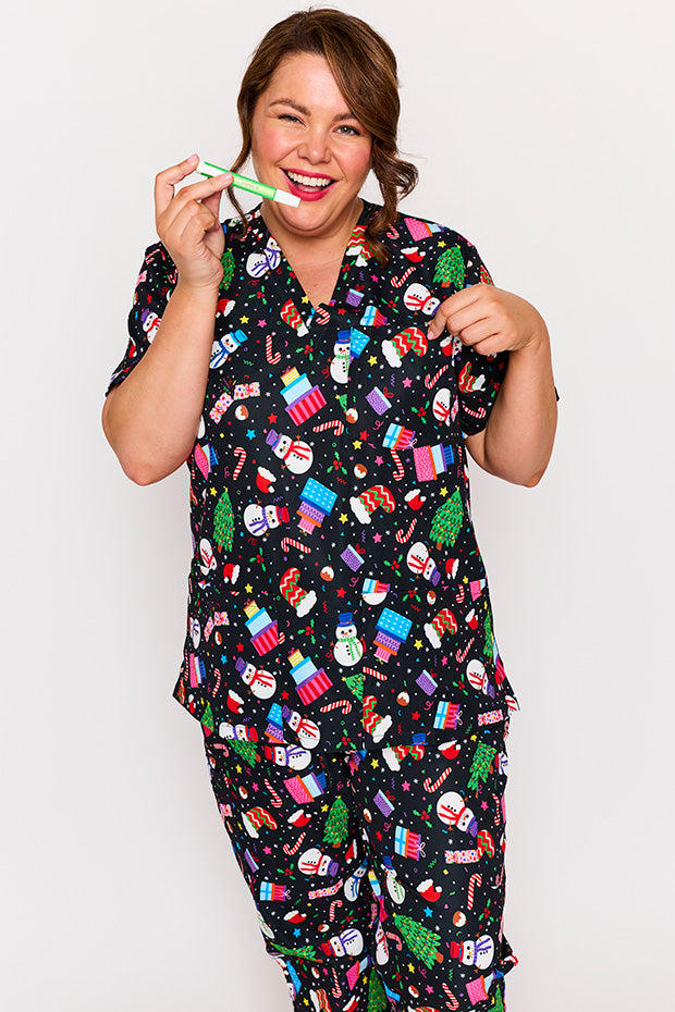 Meredith Jolly Christmas Scrub Top – Jolly Christmas top