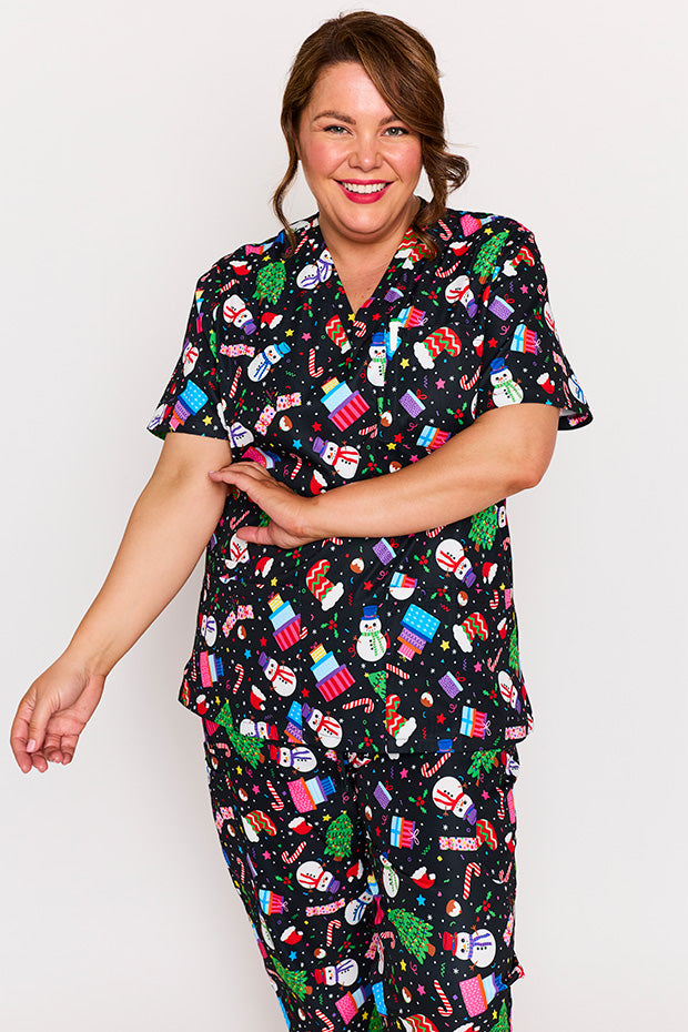 Meredith Jolly Christmas Scrub Top – Jolly Christmas top