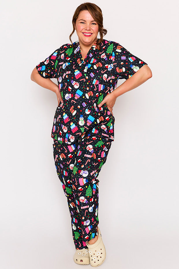 Meredith Jolly Christmas Scrub Top – Jolly Christmas top