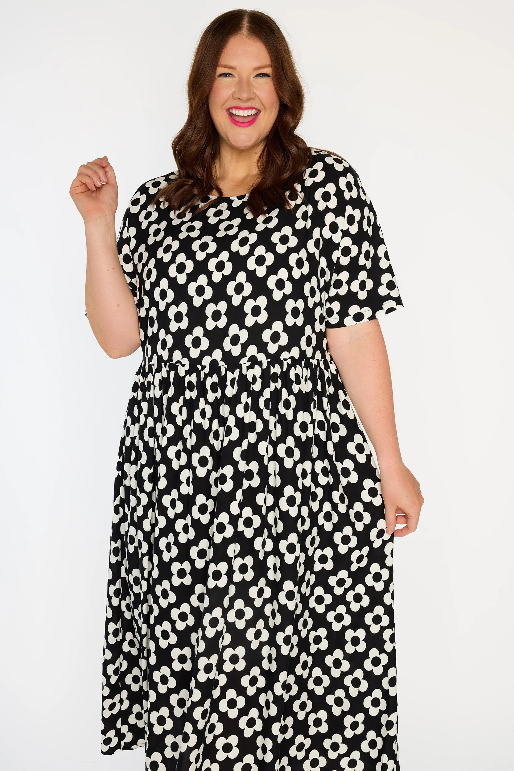 Iconic Black White Daisy Dress