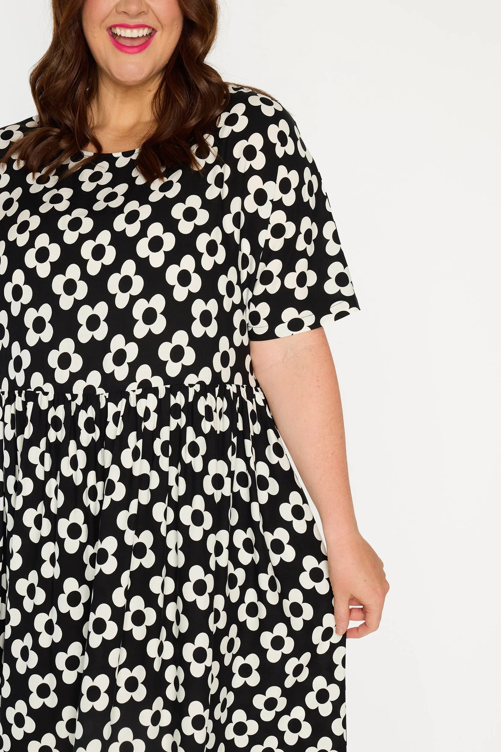Iconic Black White Daisy Dress