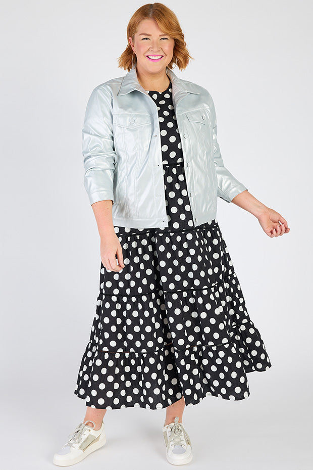 Brigitta Silver Jacket – Silver biker jacket