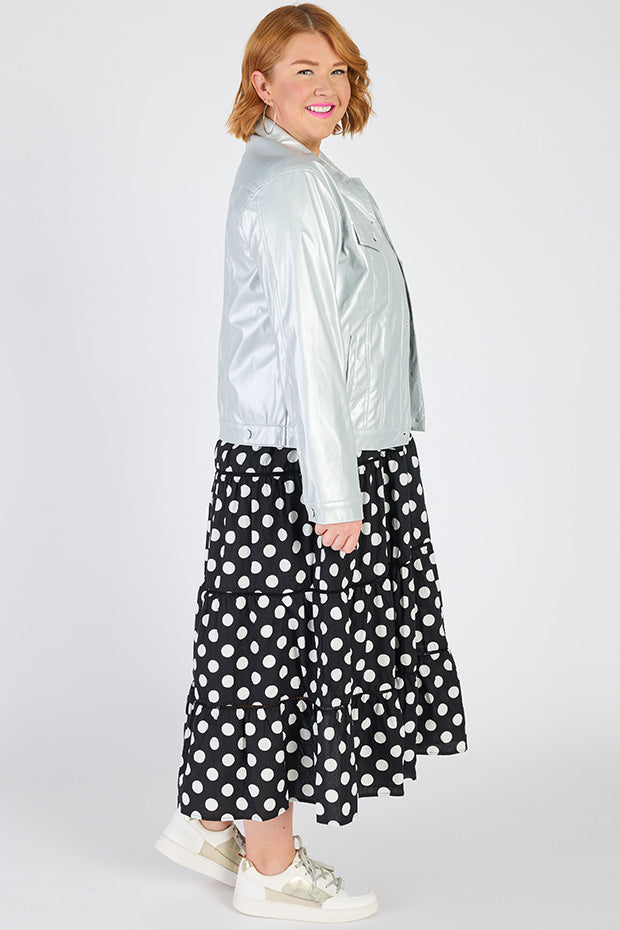Brigitta Silver Jacket – Silver biker jacket