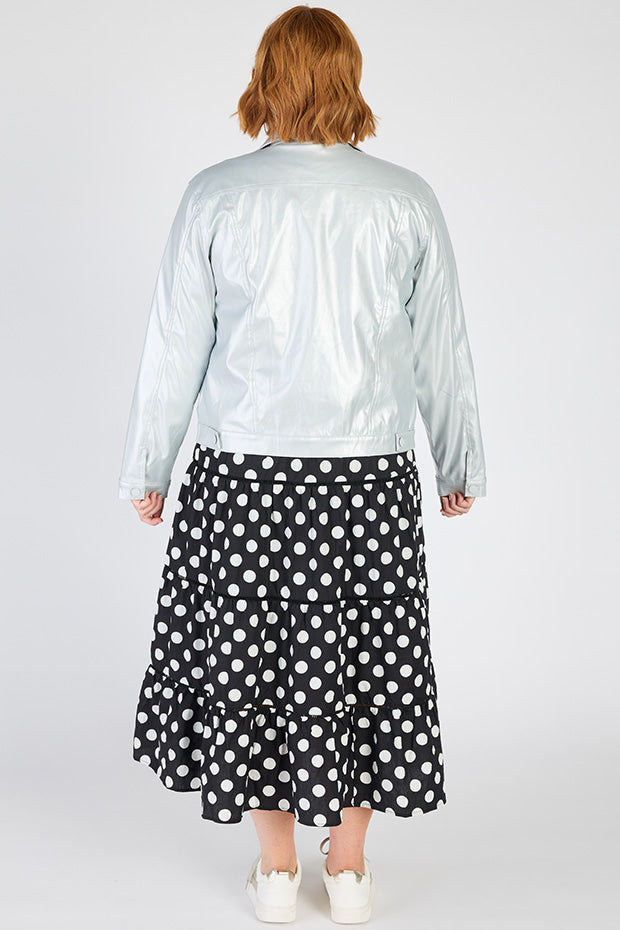 Brigitta Silver Jacket – Silver biker jacket