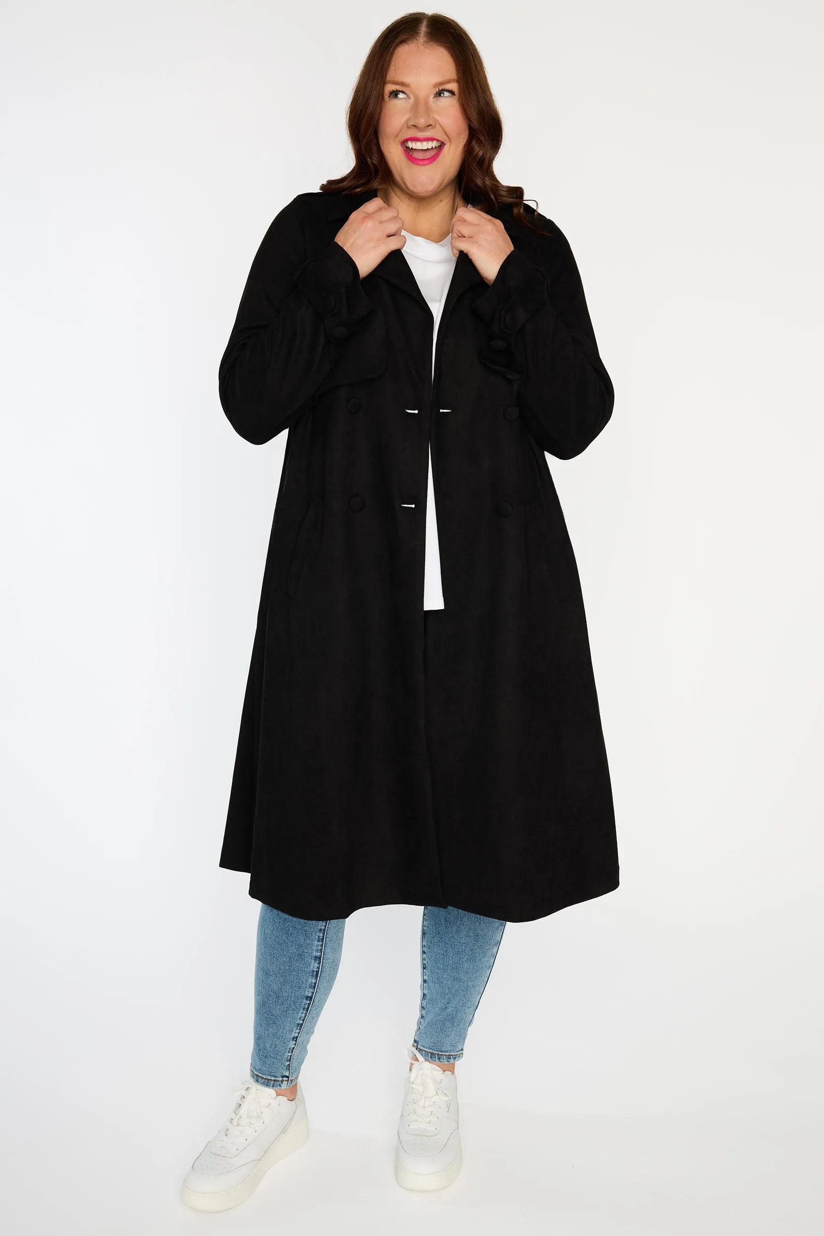 Carmen Black Trenchcoat – Black denim jacket
