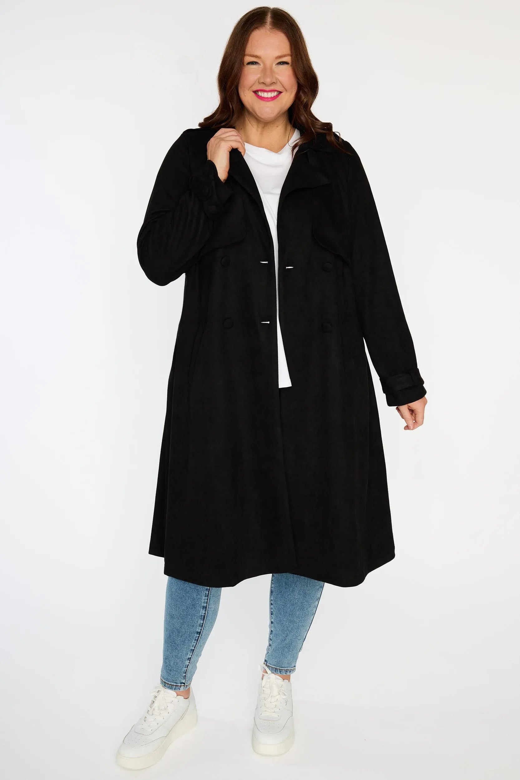 Carmen Black Trenchcoat – Black denim jacket