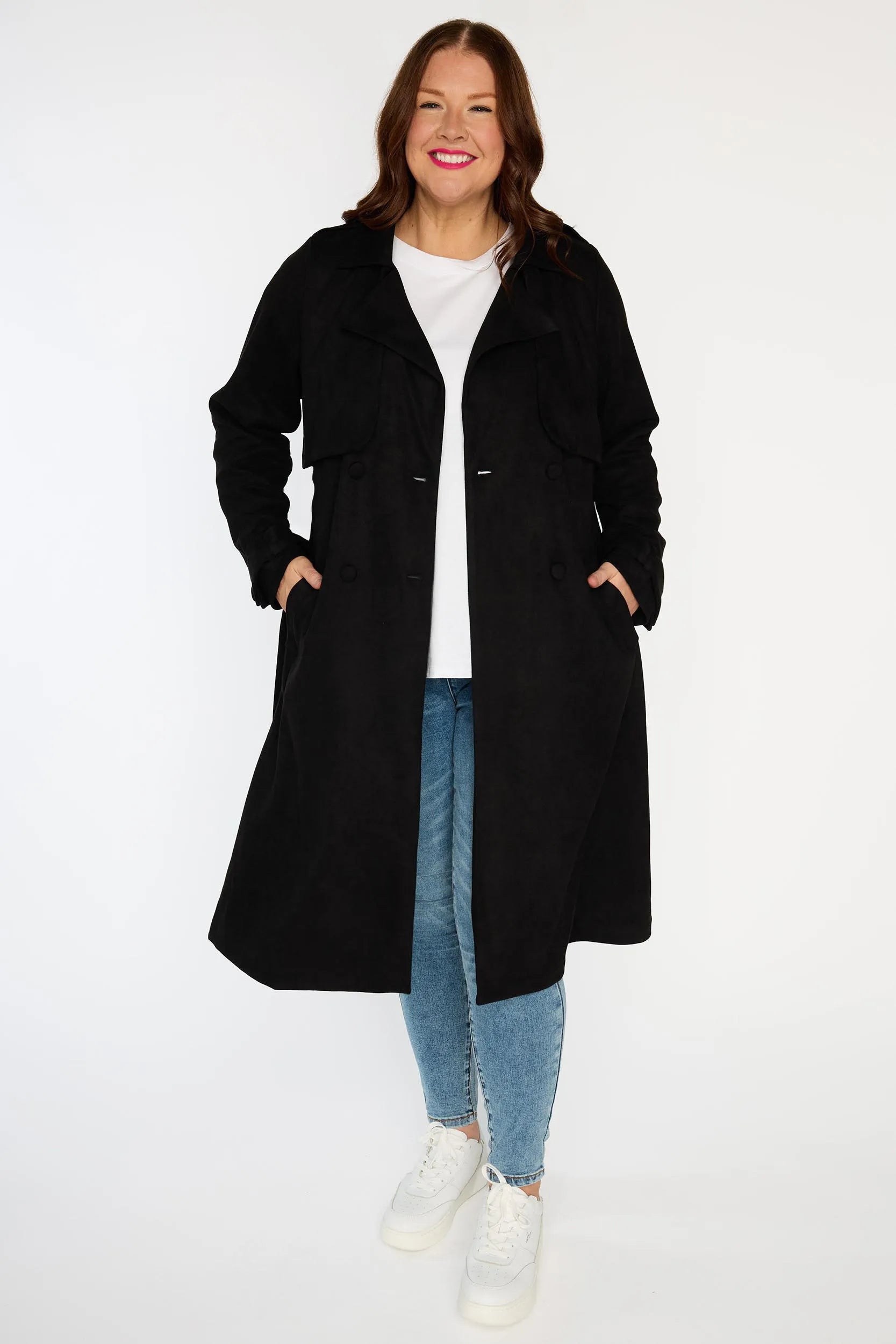 Carmen Black Trenchcoat – Black denim jacket