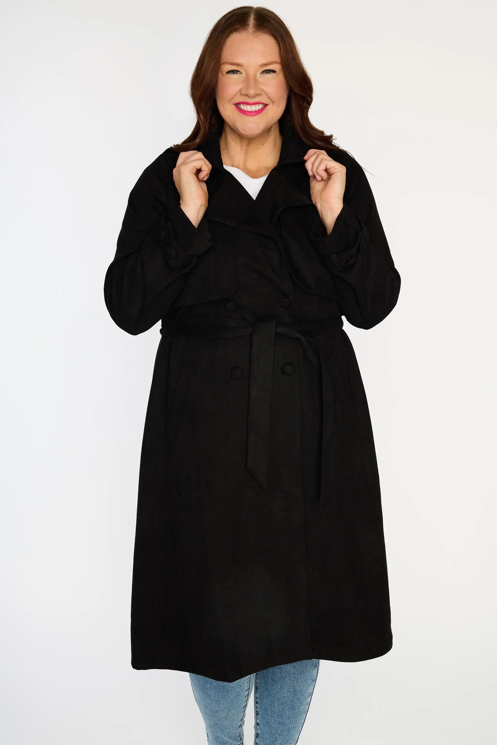 Carmen Black Trenchcoat – Black denim jacket