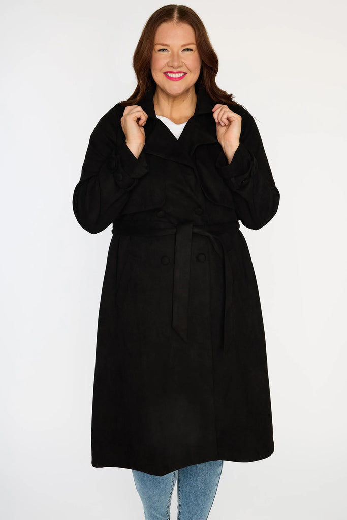 Carmen Black Trenchcoat | Little Party Dress