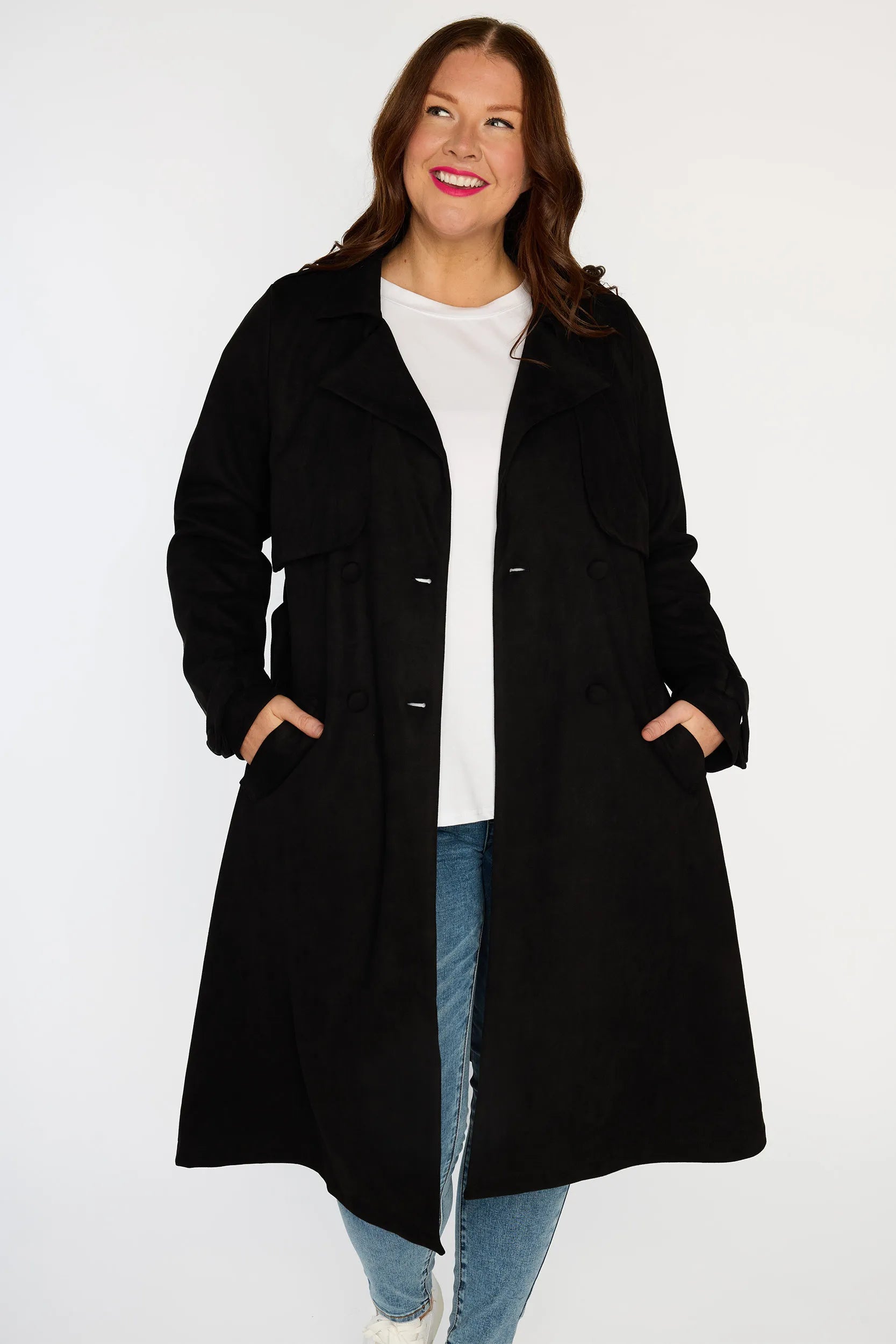 Carmen Black Trenchcoat – Black denim jacket