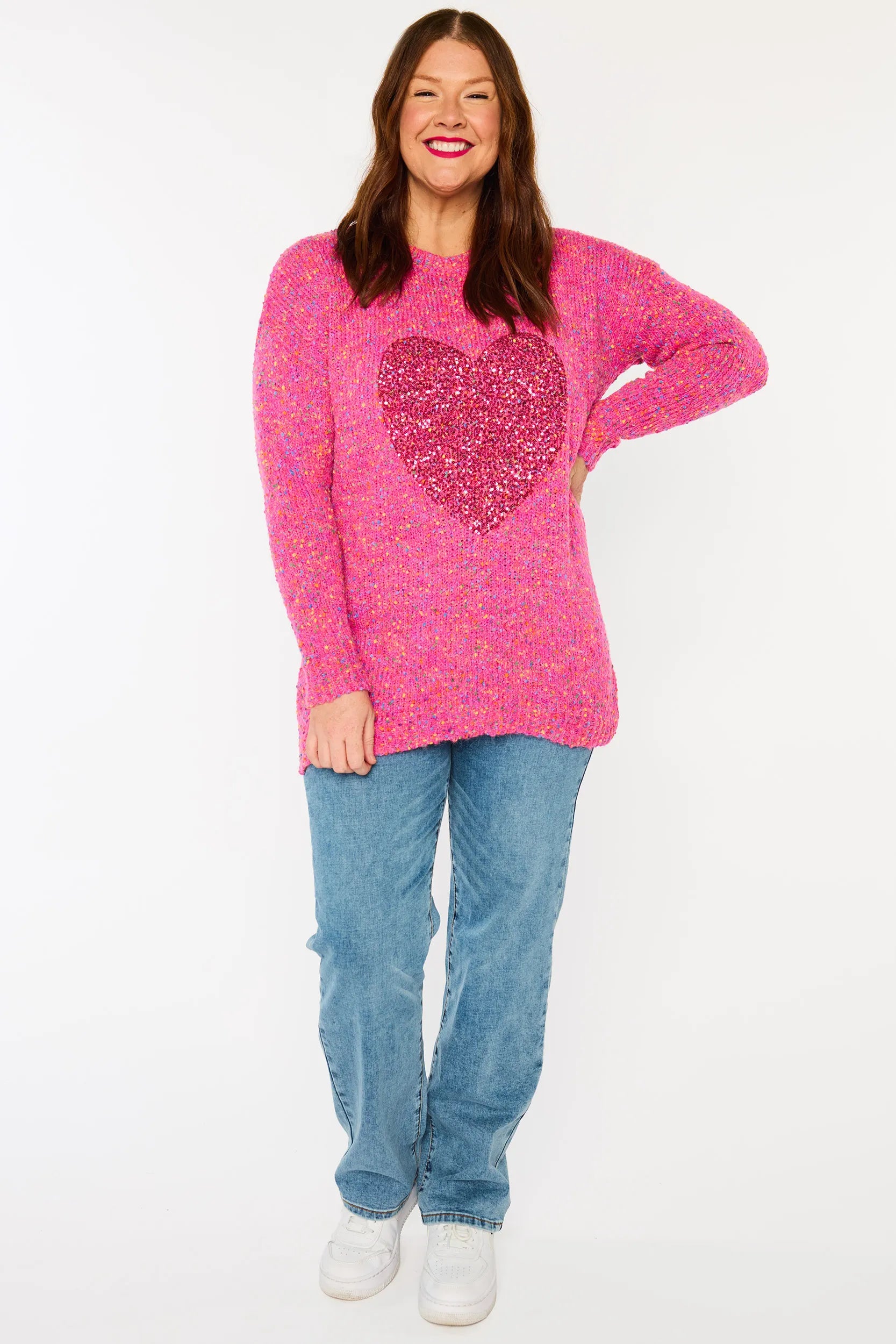 Cathy Pink Marle Knit – Pink Marle knit jumper