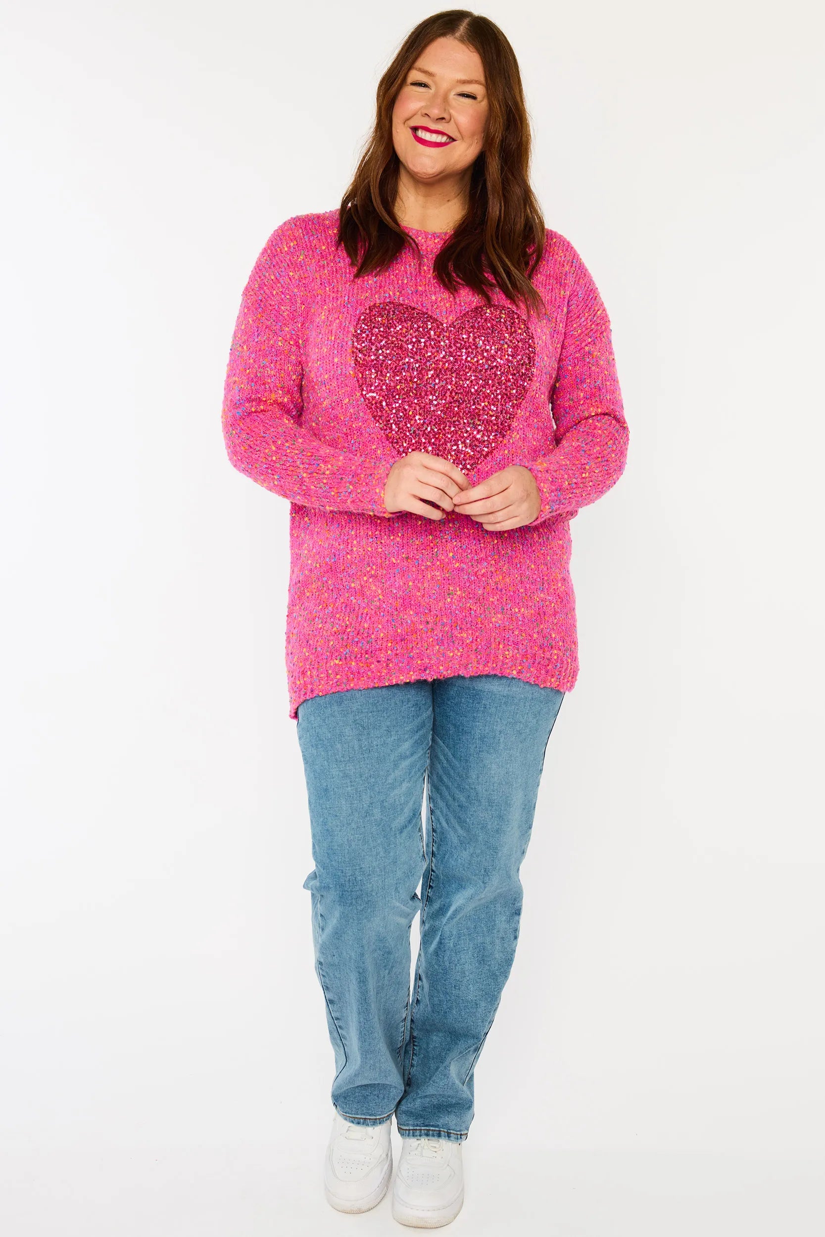 Cathy Pink Marle Knit – Pink Marle knit jumper