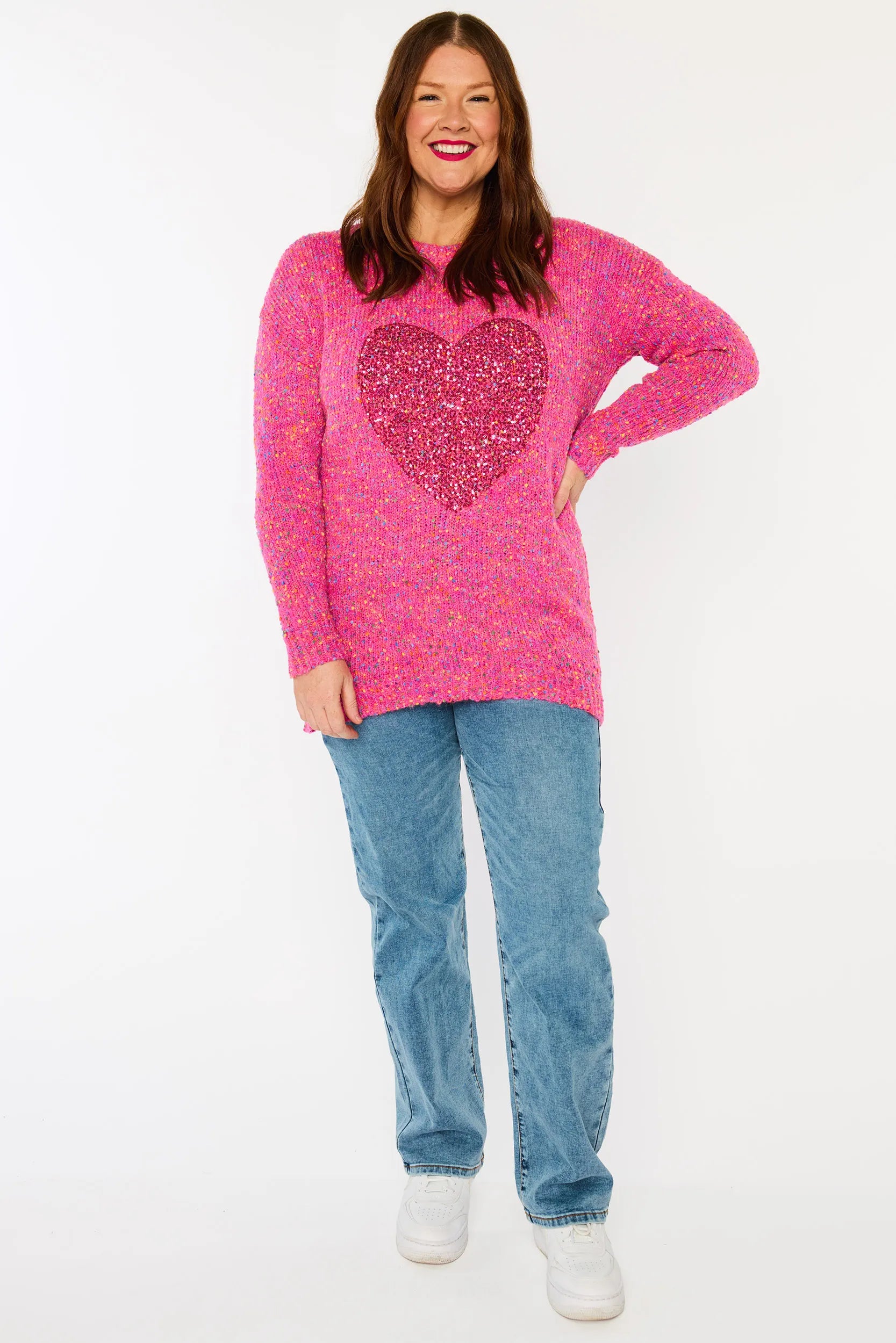 Cathy Pink Marle Knit – Pink Marle knit jumper