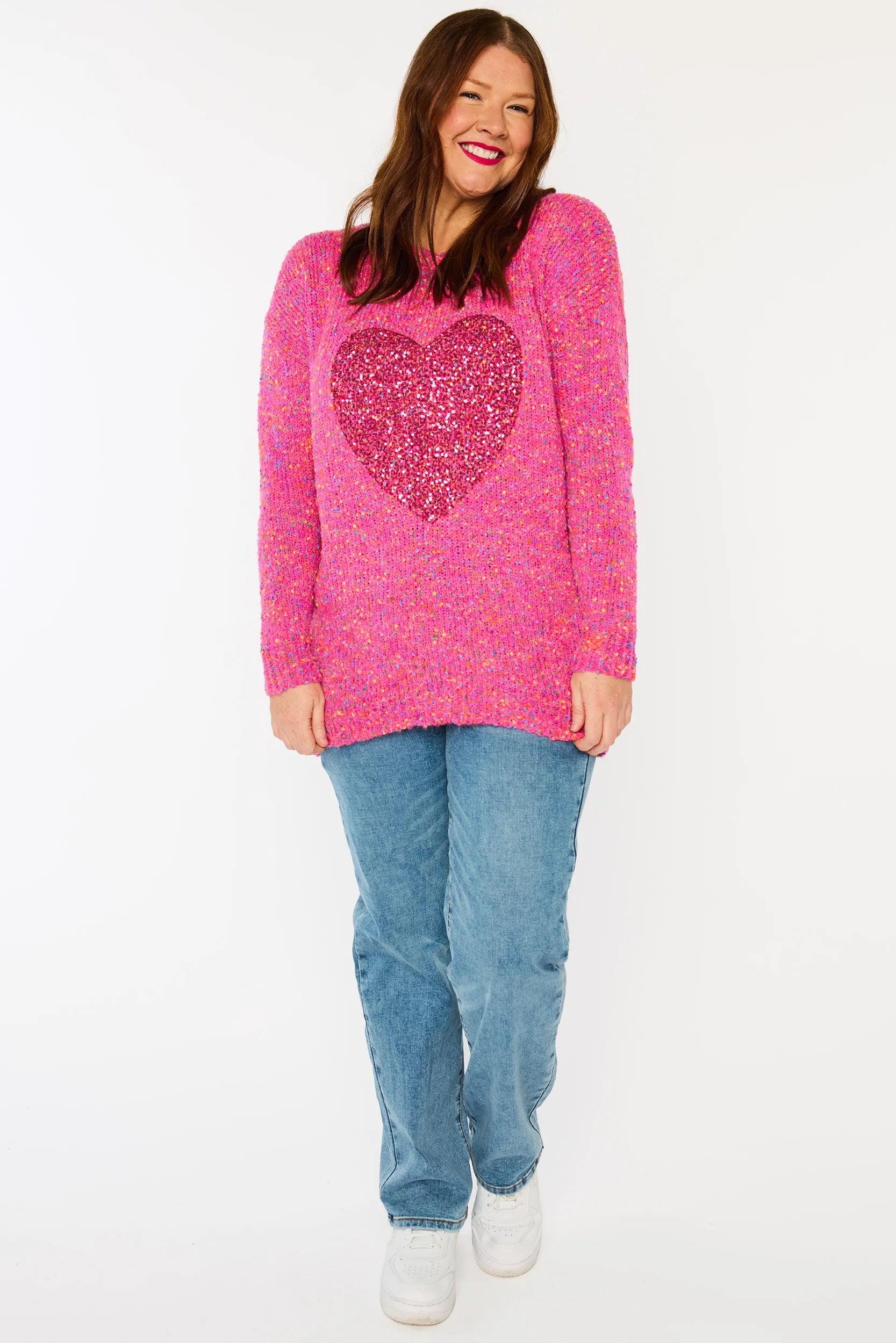 Cathy Pink Marle Knit – Pink Marle knit jumper