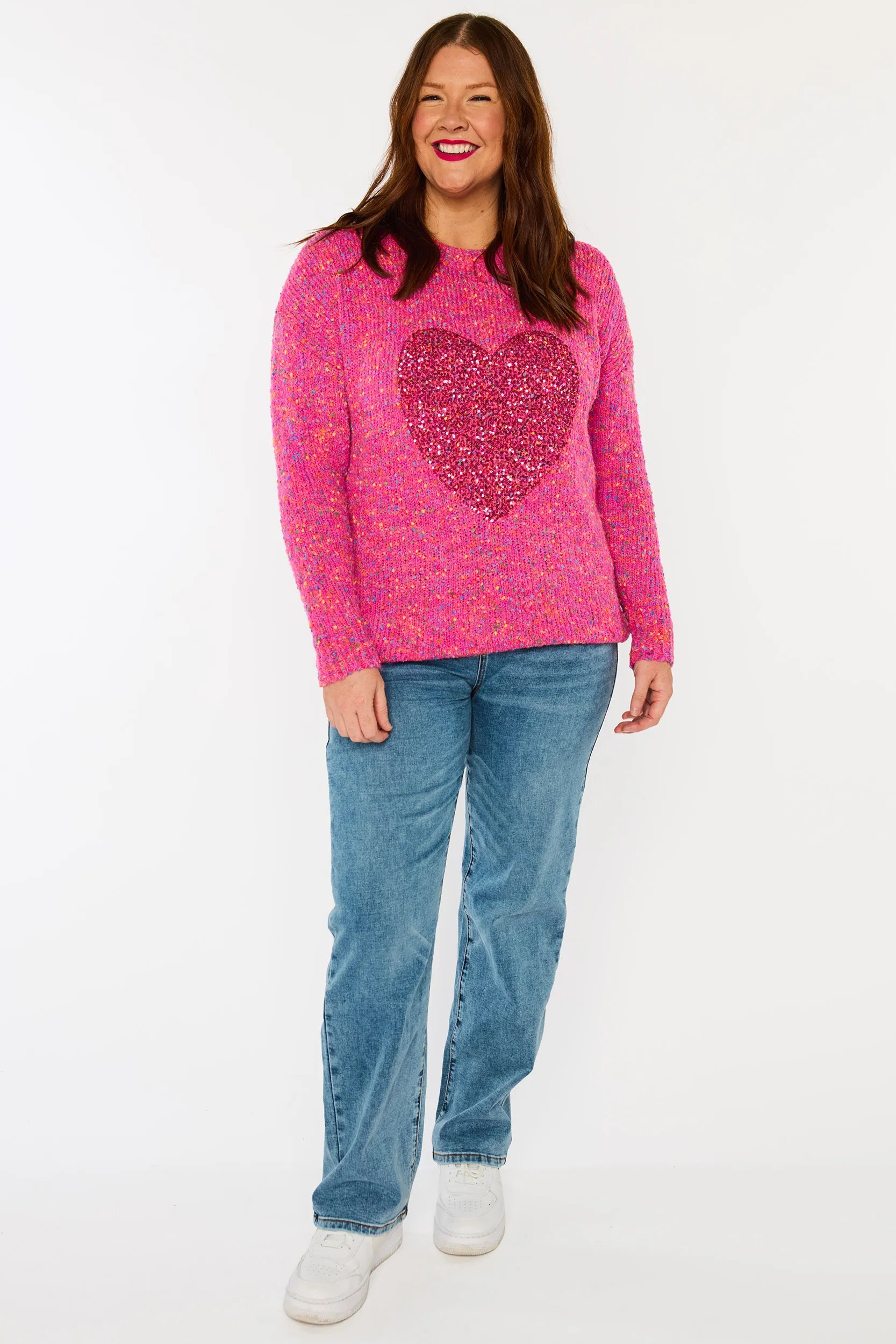 Cathy Pink Marle Knit – Pink Marle knit jumper