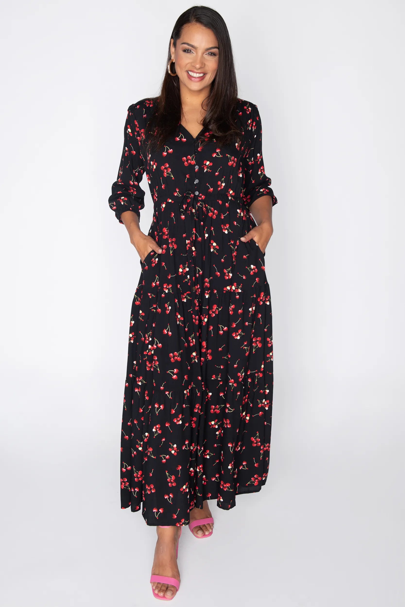 Adeline Cherry Hearts Dress – Cherry Hearts maxi dress