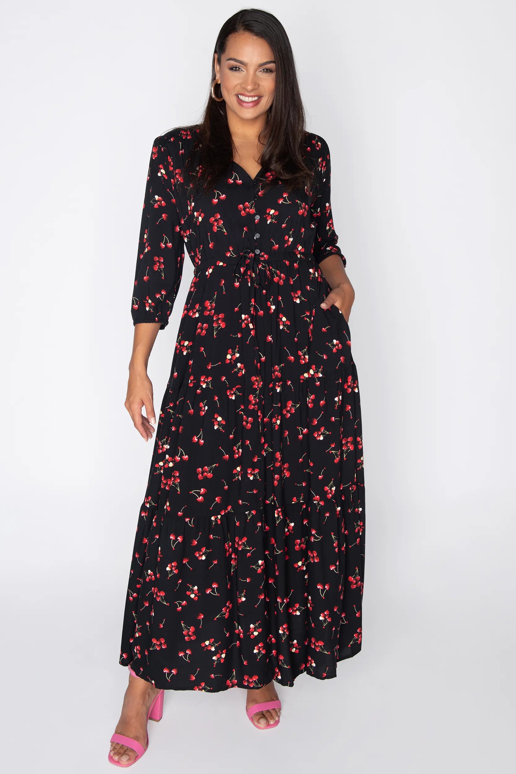 Adeline Cherry Hearts Dress – Cherry Hearts maxi dress