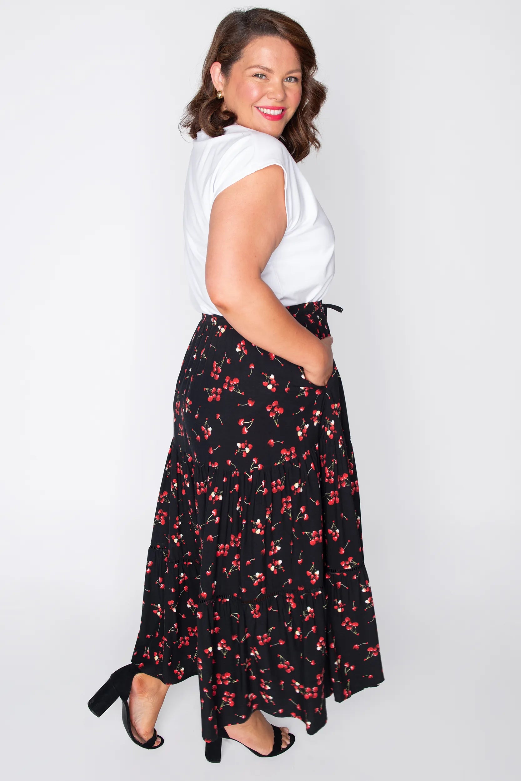 Alexandra Cherry Hearts Skirt – Cherry Hearts maxi skirt