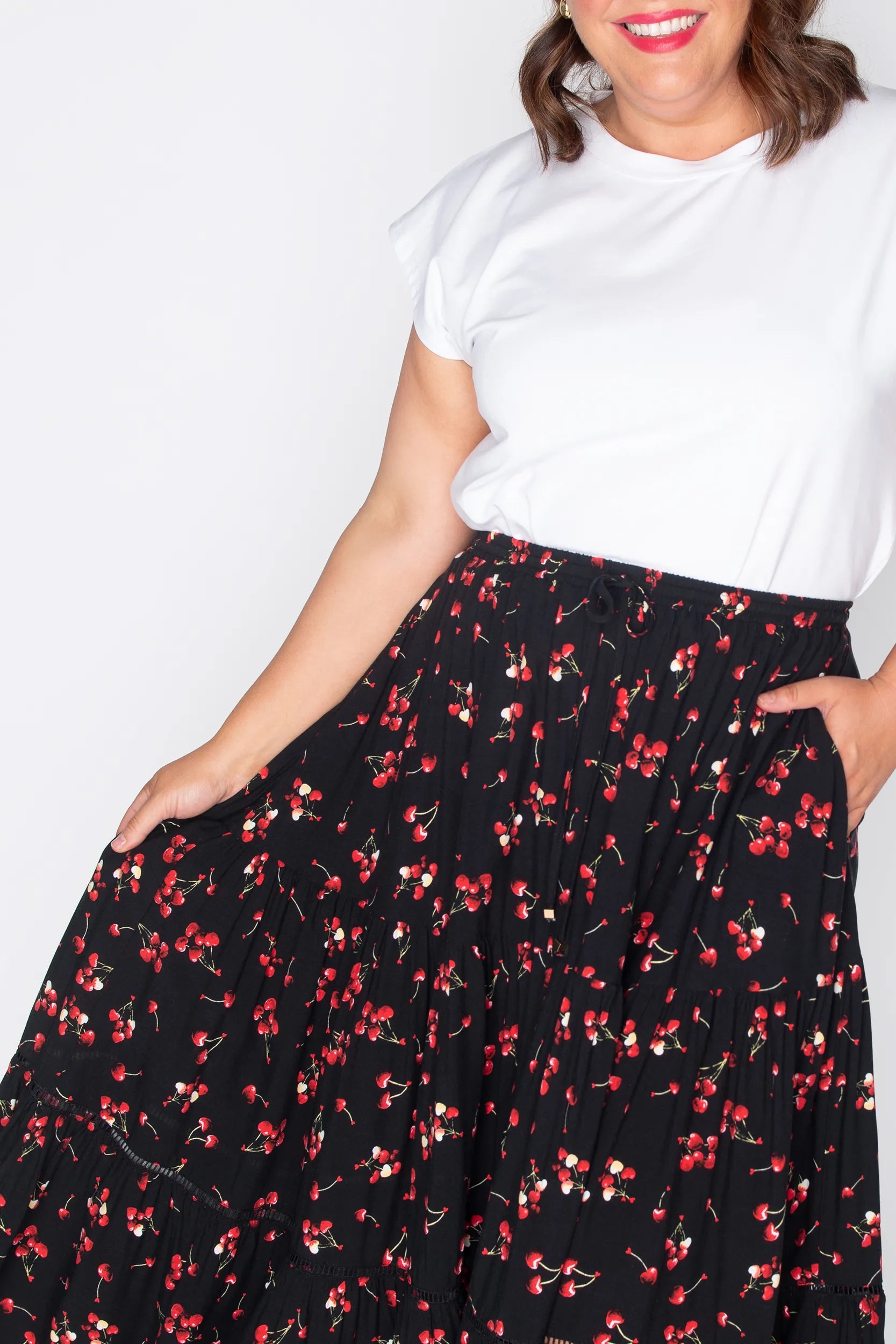 Alexandra Cherry Hearts Skirt – Cherry Hearts maxi skirt