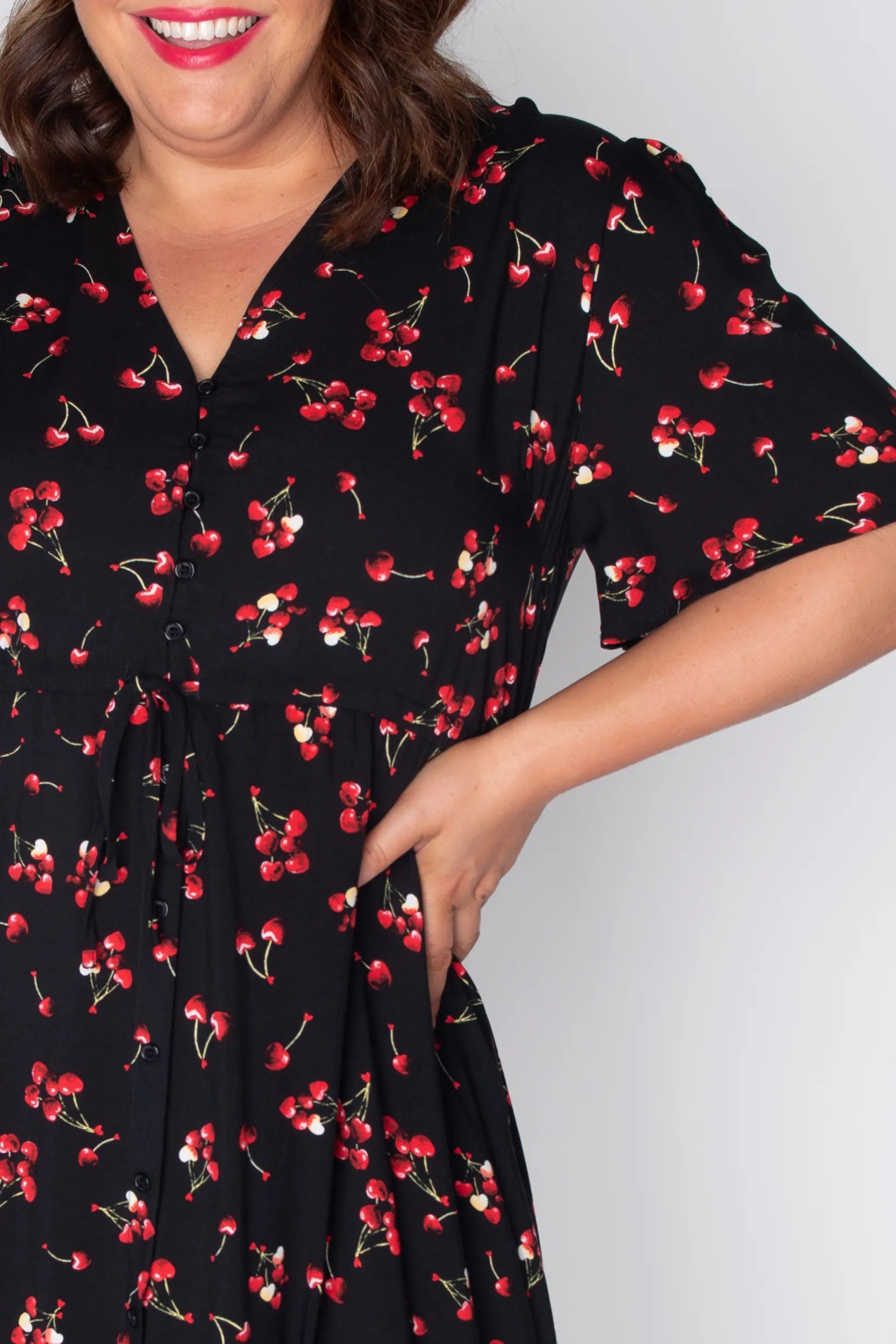 Michelle Cherry Hearts Dress – Cherry Hearts midi dress