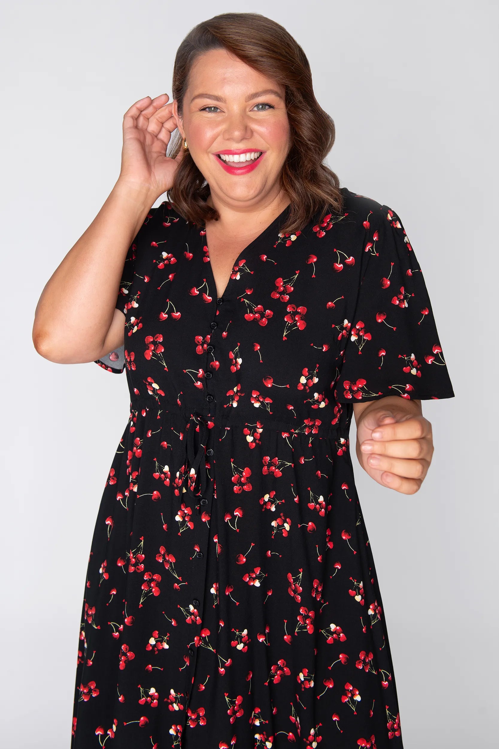 Michelle Cherry Hearts Dress – Cherry Hearts midi dress