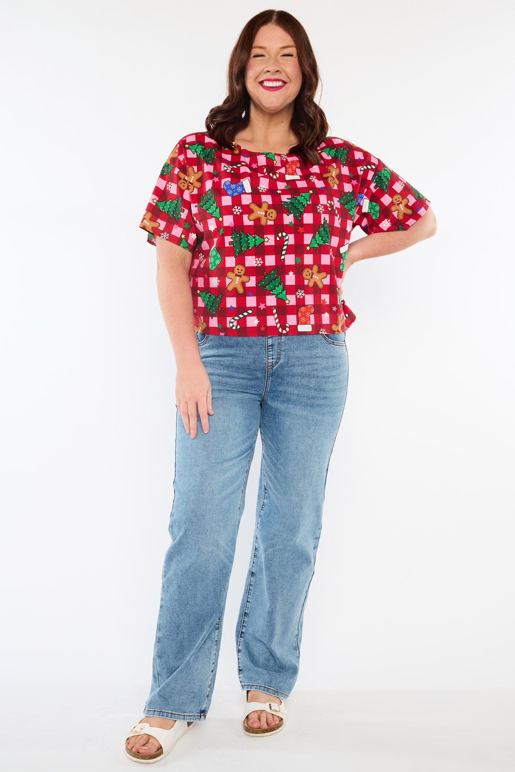 Harper Christmas On Gingham Top (Pre-Order)