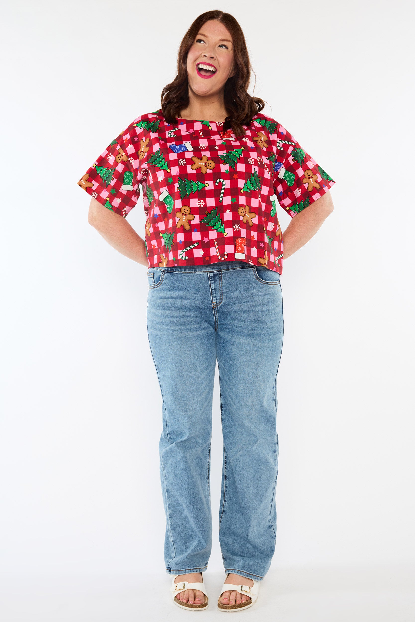 Harper Christmas On Gingham Top (Pre-Order)
