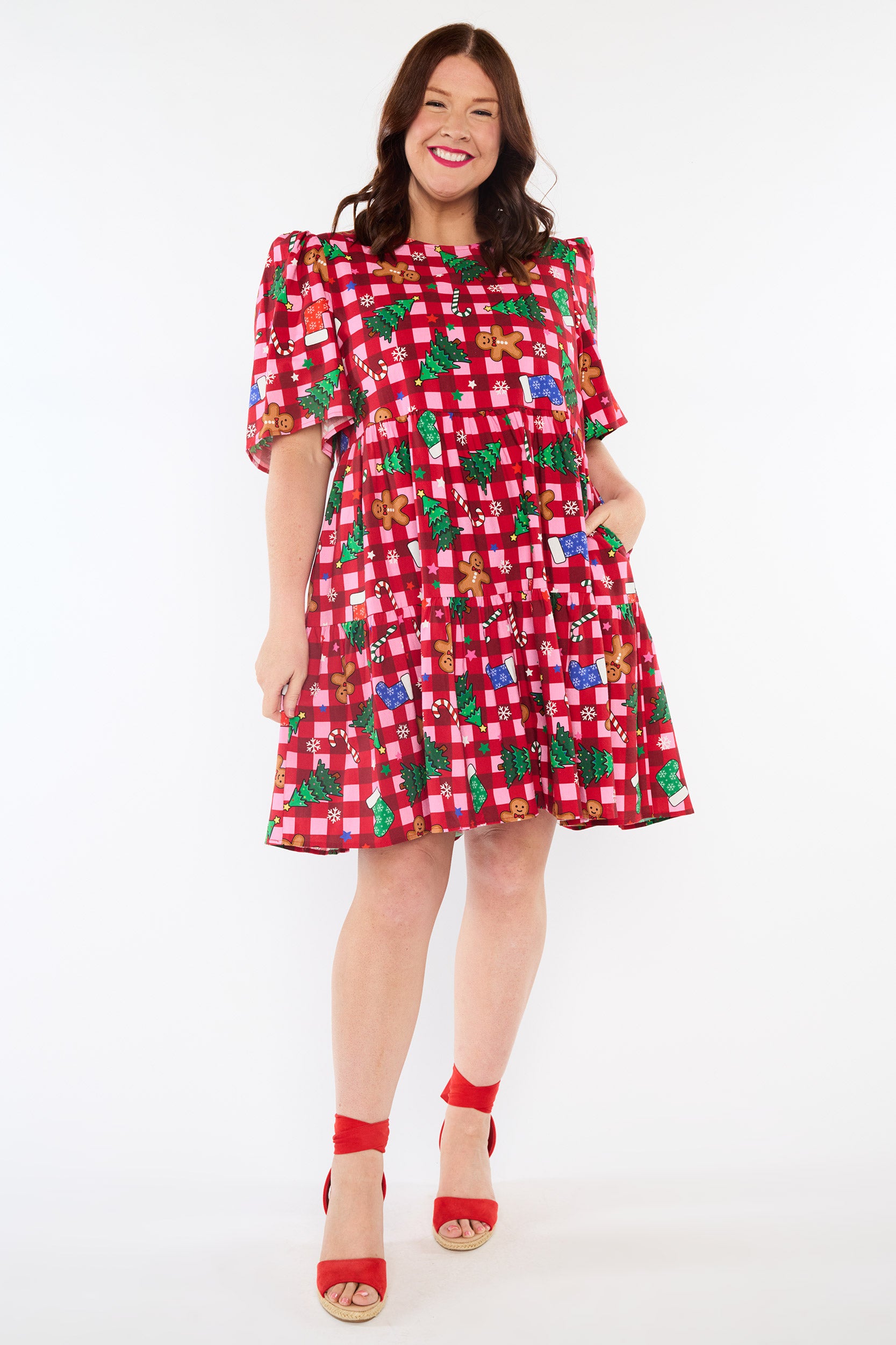 Isadora Christmas On Gingham Dress (Pre-Order)