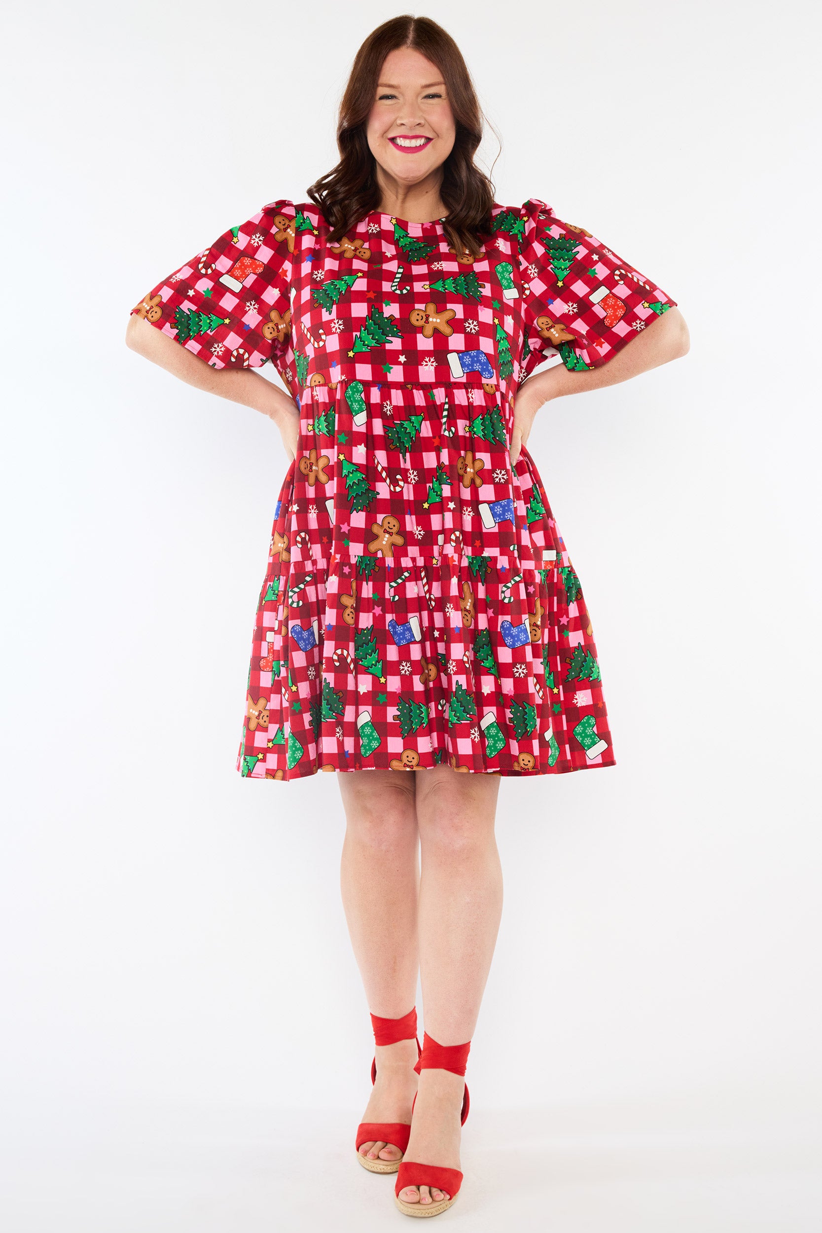 Isadora Christmas On Gingham Dress (Pre-Order)