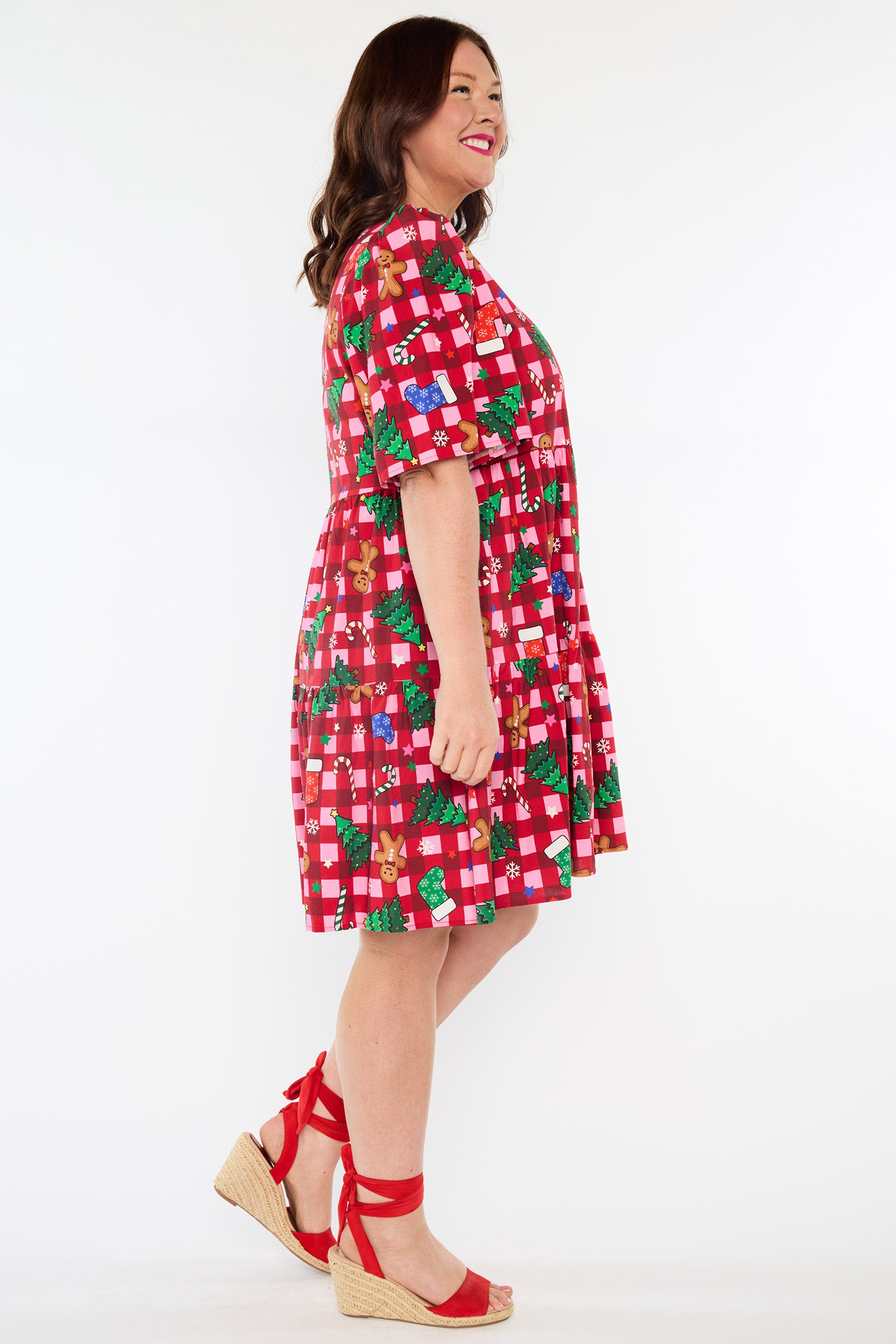 Isadora Christmas On Gingham Dress (Pre-Order)