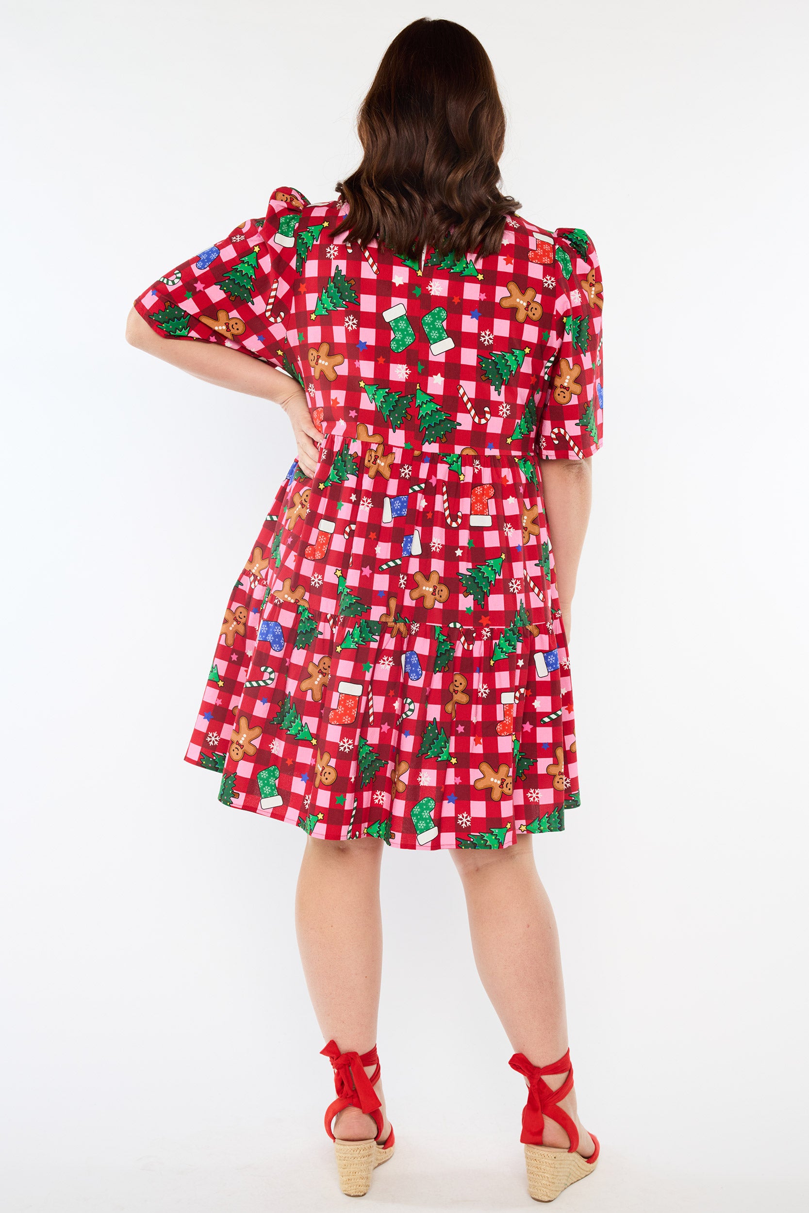 Isadora Christmas On Gingham Dress (Pre-Order)