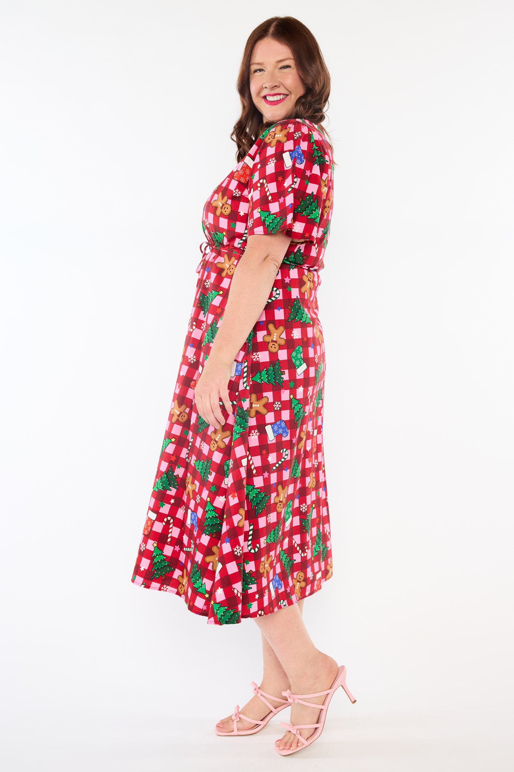 Marley Cotton Christmas On Gingham Dress (Pre-Order)
