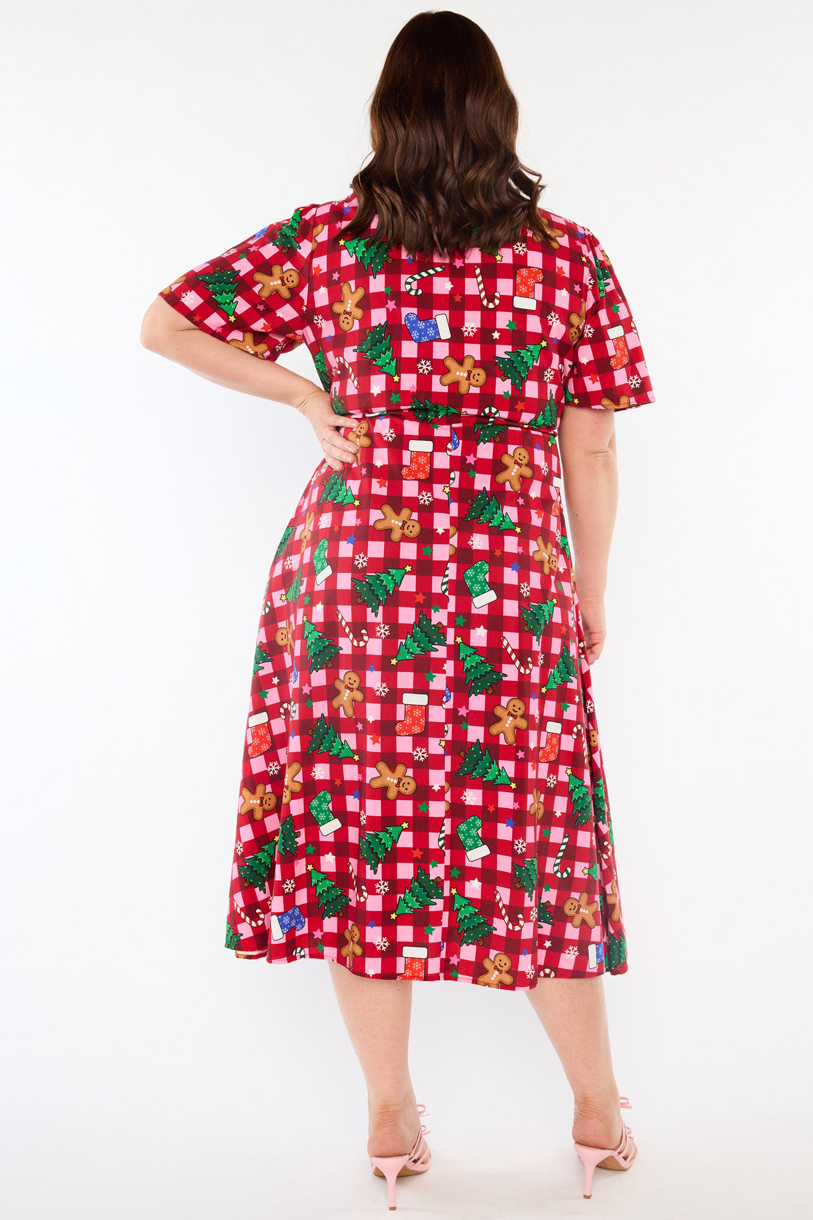 Marley Cotton Christmas On Gingham Dress (Pre-Order)