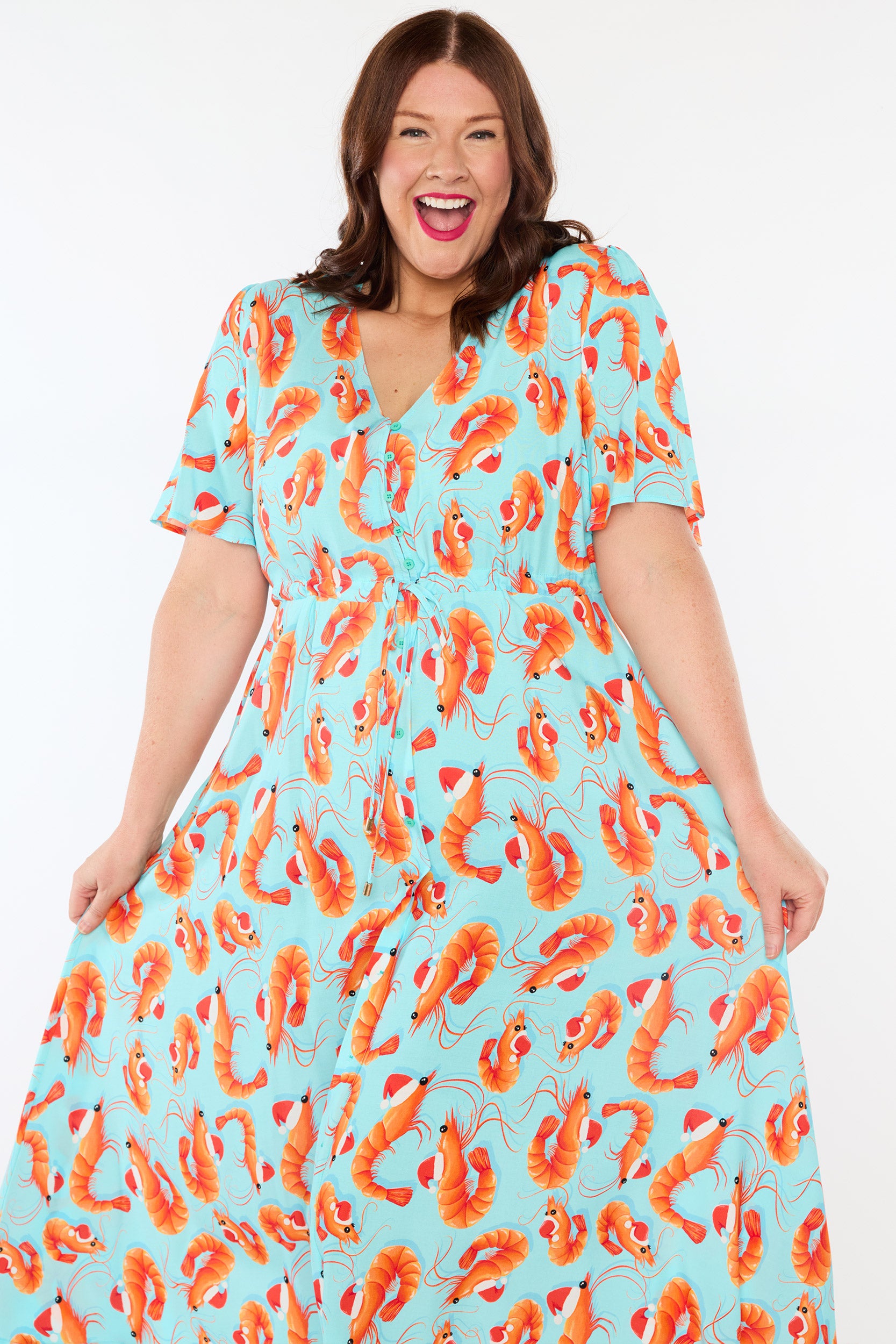 Michelle Christmas Prawns Dress (Pre-Order)