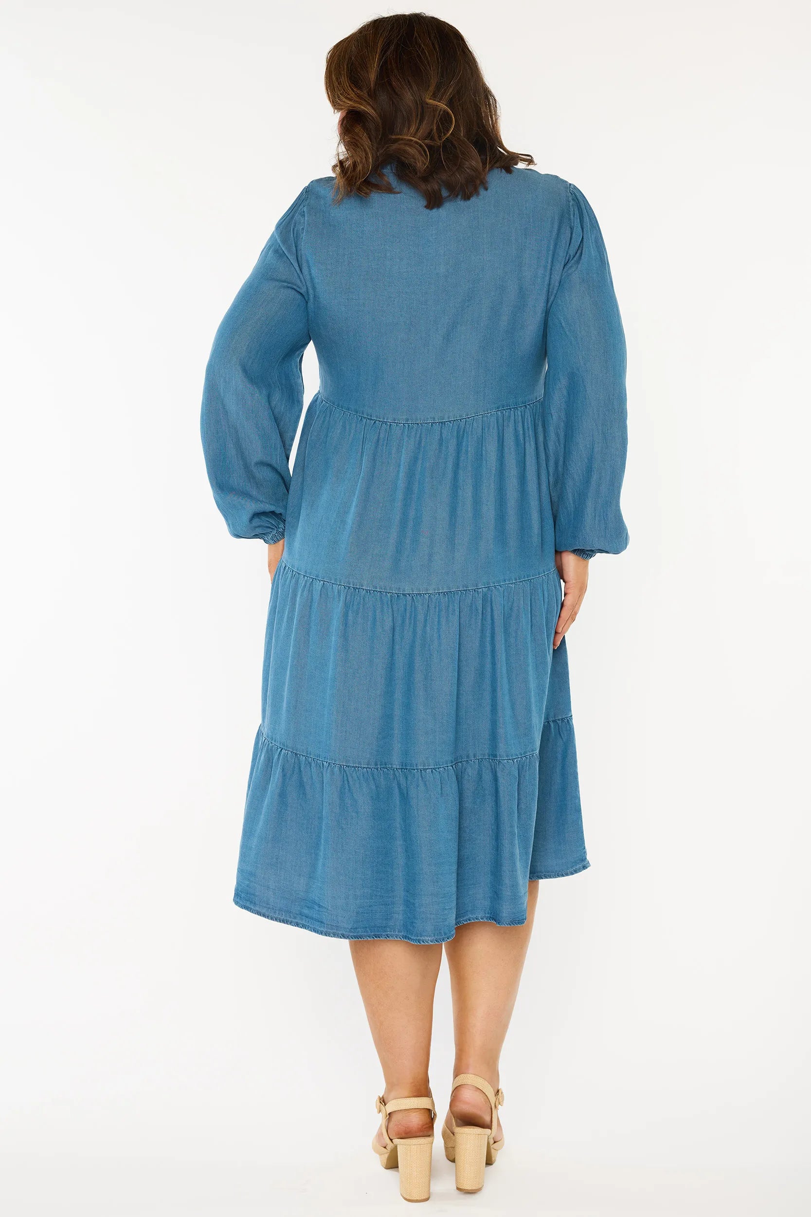 Clermont Blue Denim Dress – Blue Denim midi dress