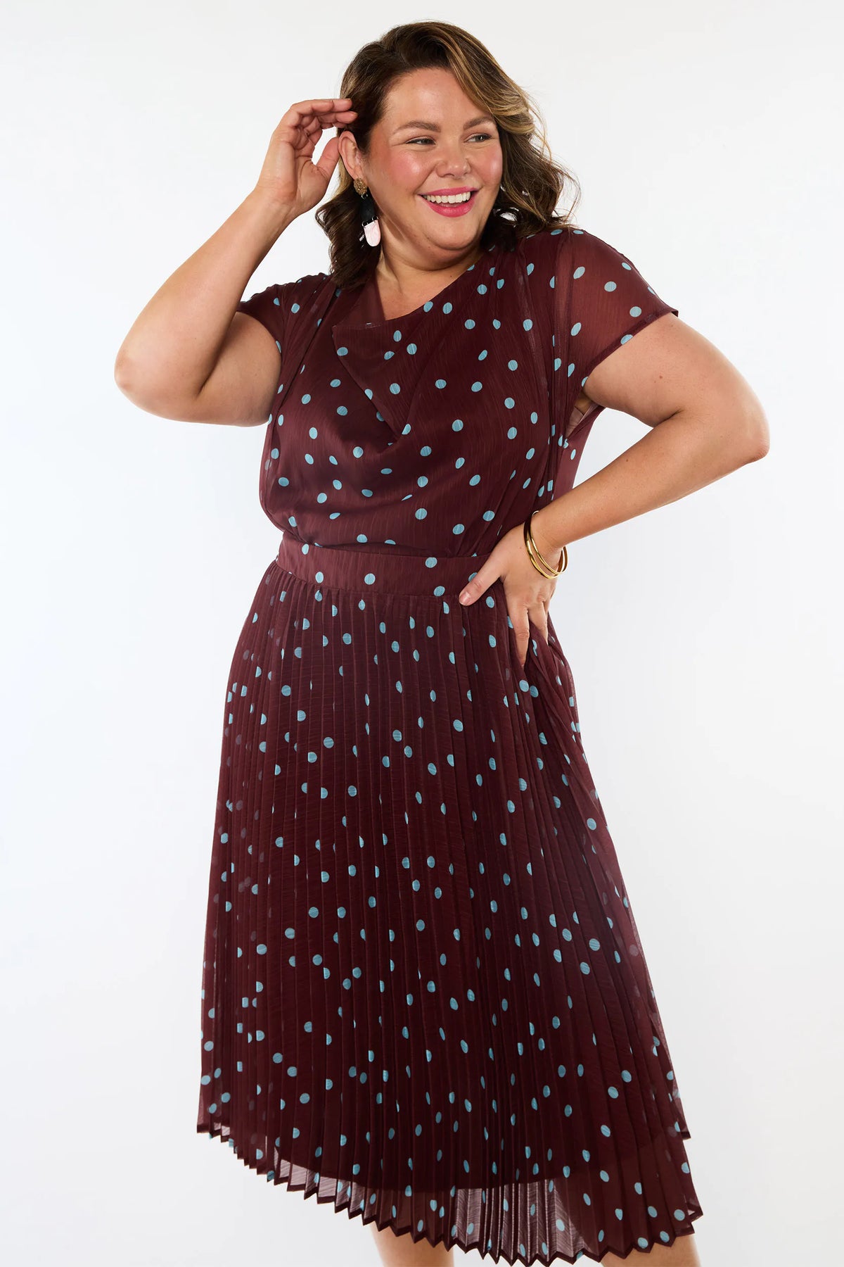 Daria Coco Teal Spot Dress