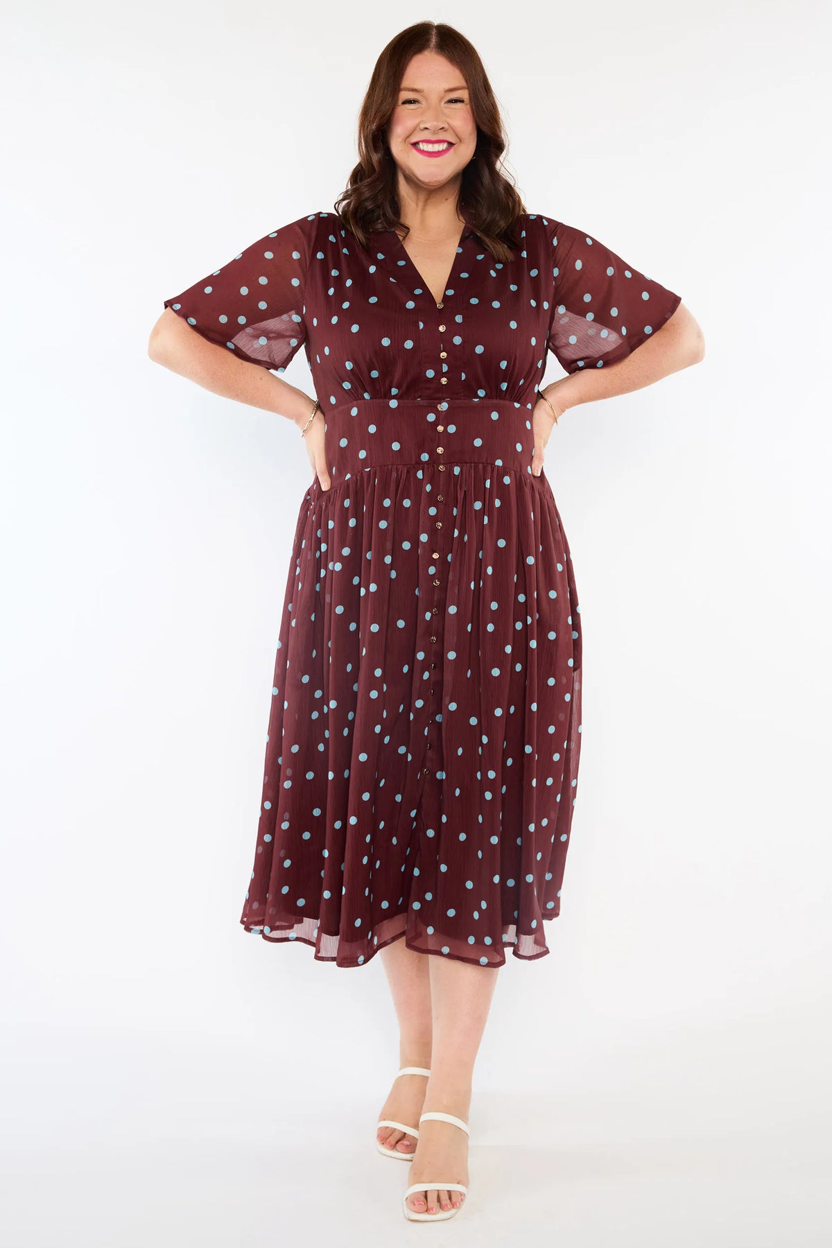 Grateful Coco Teal Spot Dress