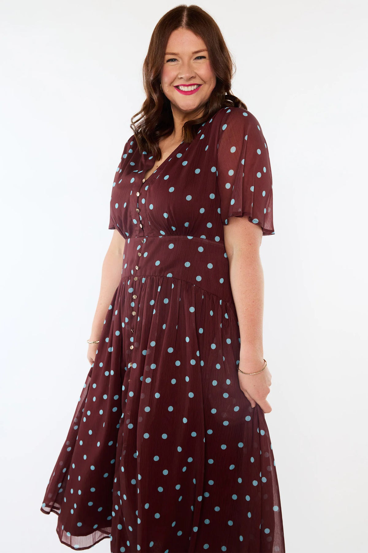 Grateful Coco Teal Spot Dress