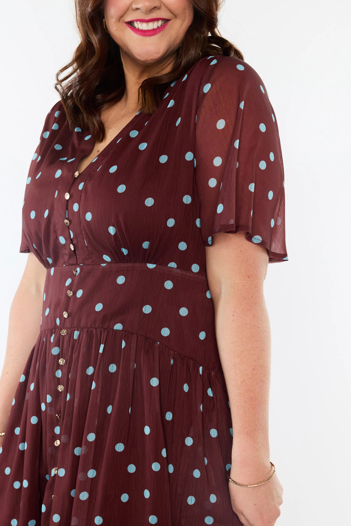 Grateful Coco Teal Spot Dress