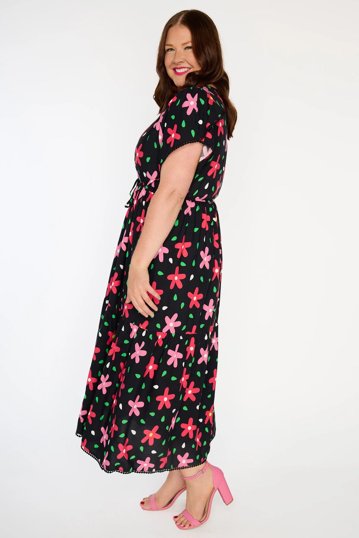 Canary Dancing Daisies Dress - black, view 6