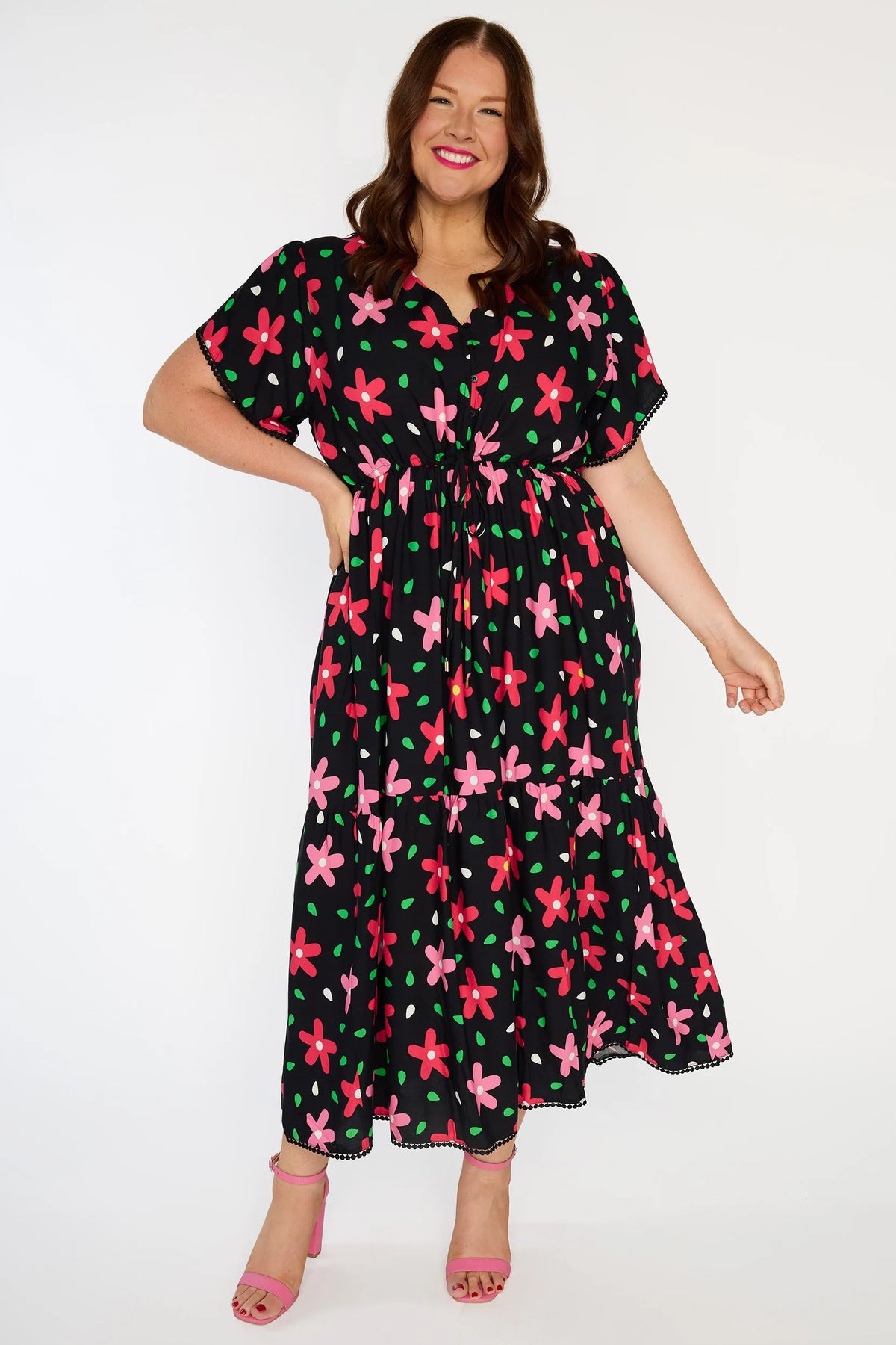 Canary Dancing Daisies Dress - black, view 5