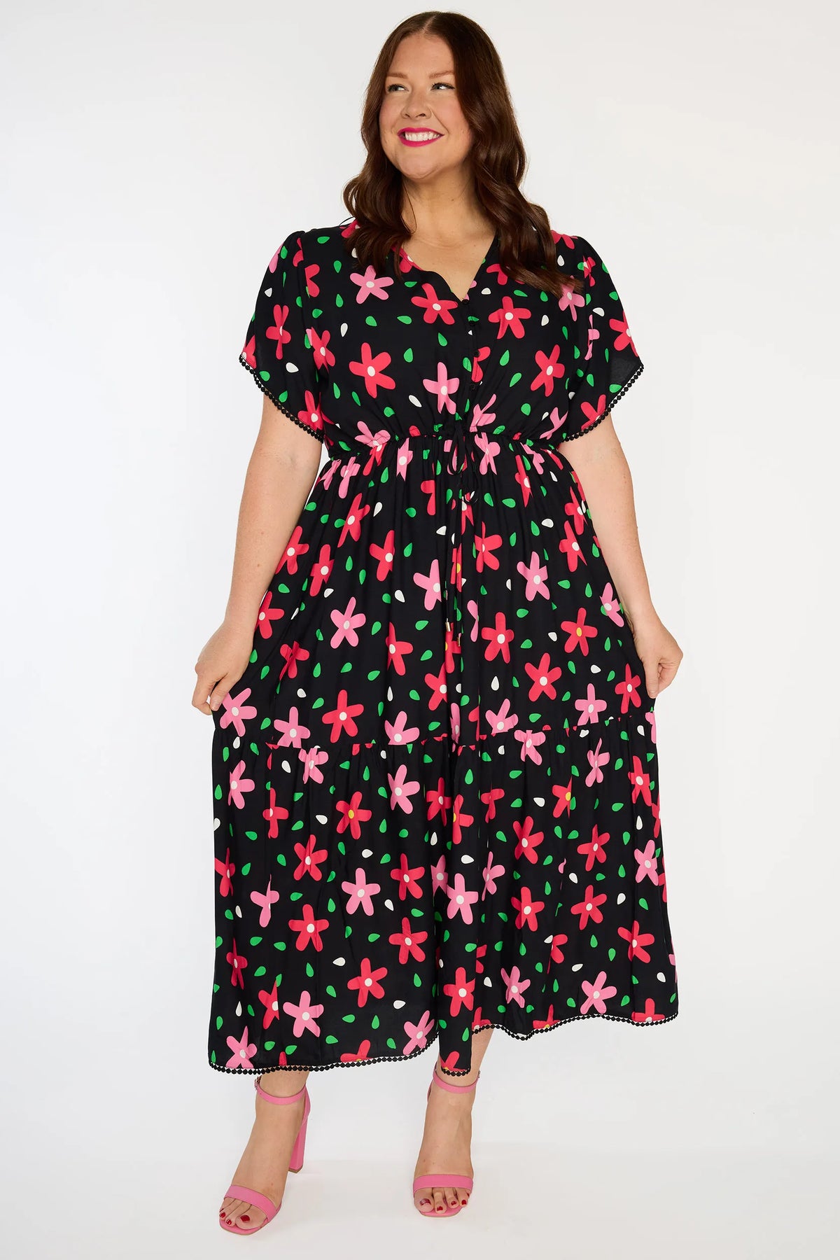 Canary Dancing Daisies Dress - black, view 9