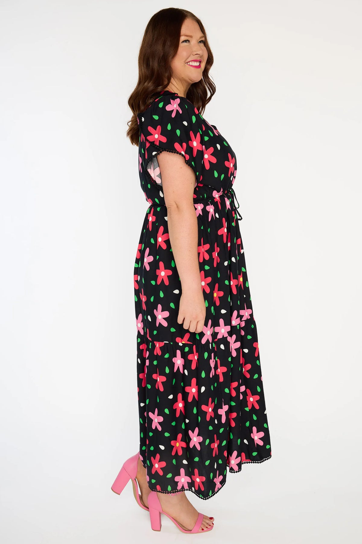 Canary Dancing Daisies Dress - black, view 8