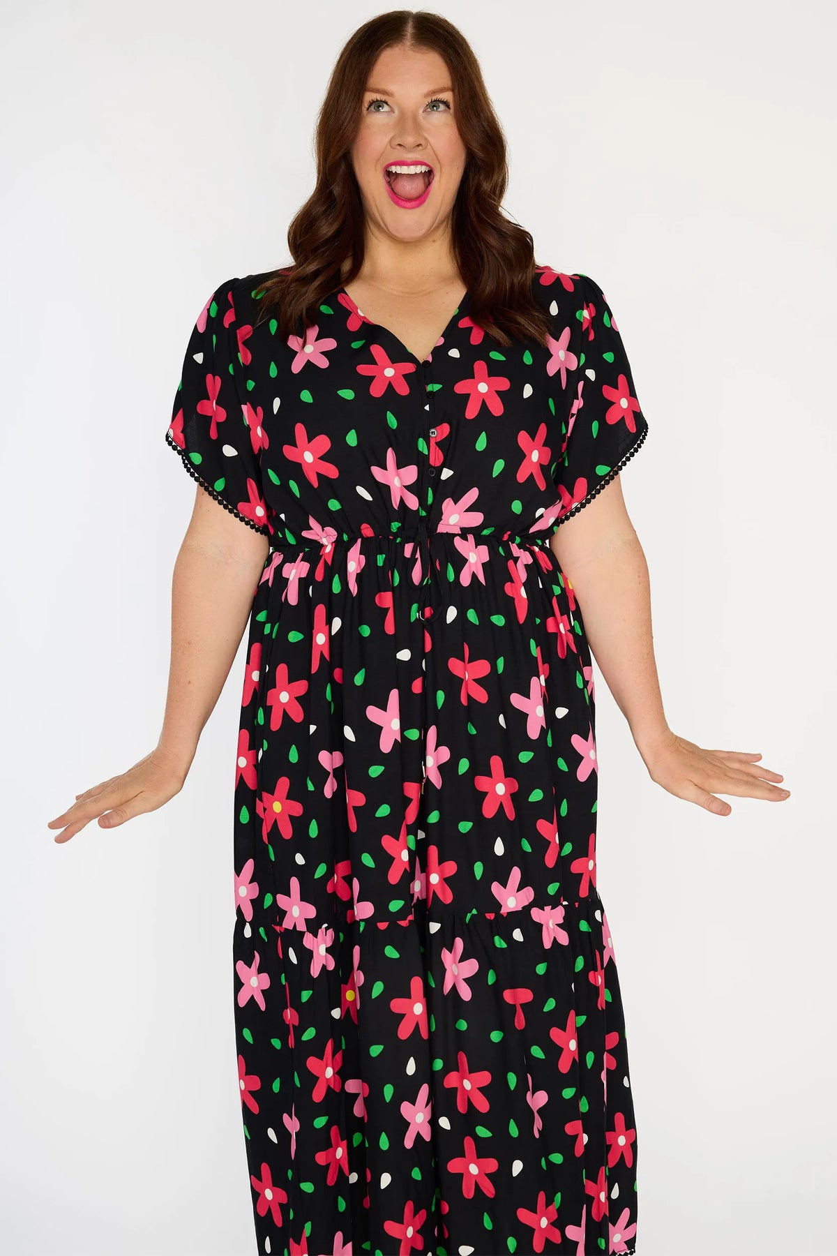 Canary Dancing Daisies Dress - black, view 2