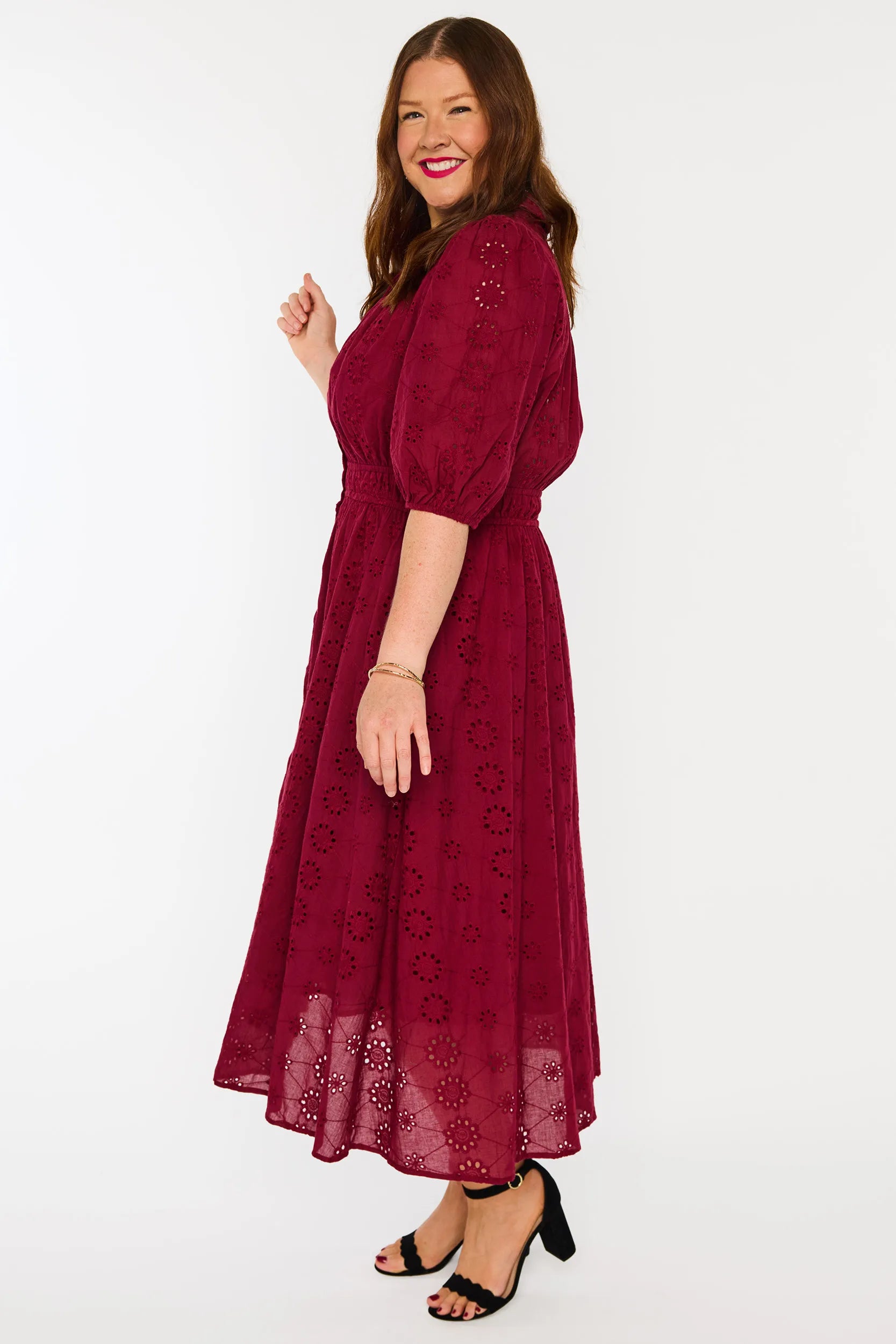 Edan Burgundy Dress – Burgundy midi dress